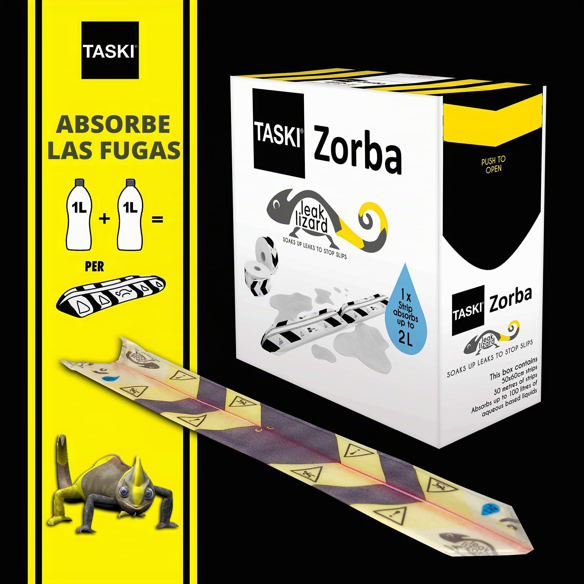TASKI 7523269 Diversey Zorba - Tiras de contención de derrames de lagarto, en caja
