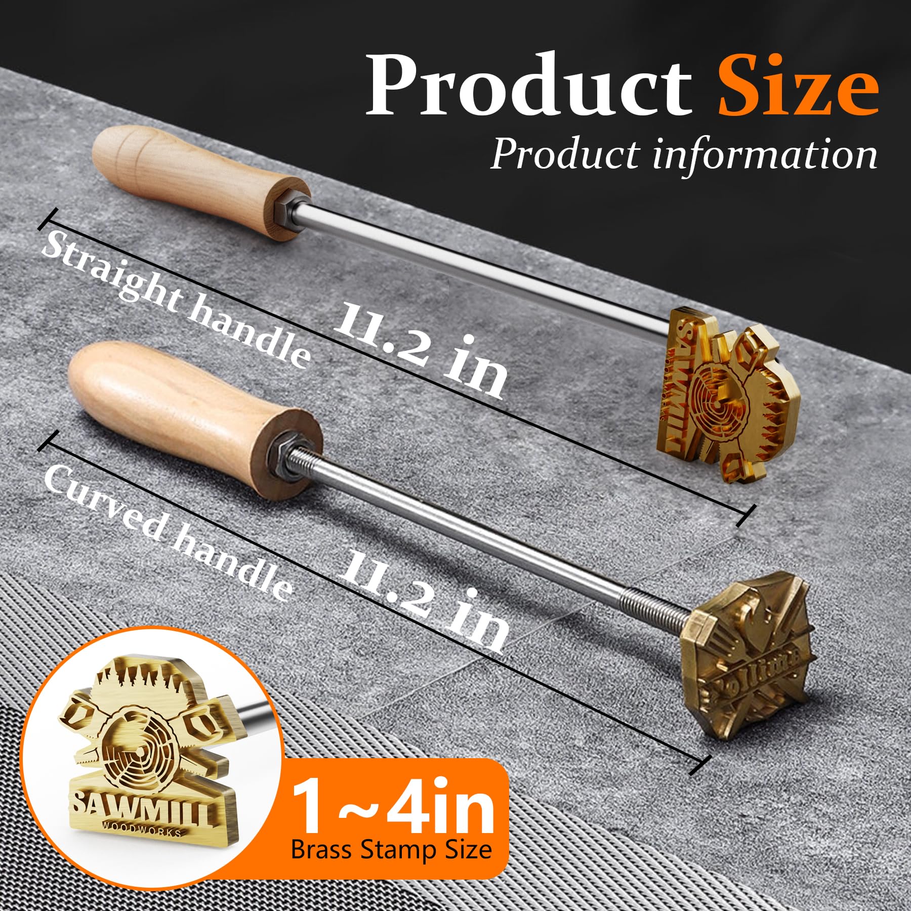 Ferro da Stiro Personalizzato per Legno, Pirografo per Legno | Timbro In Metallo Per Pirografia, Design Artigianale Per Matrimoni e Regali Personalizzati, Timbri in Pelle (4 inch)