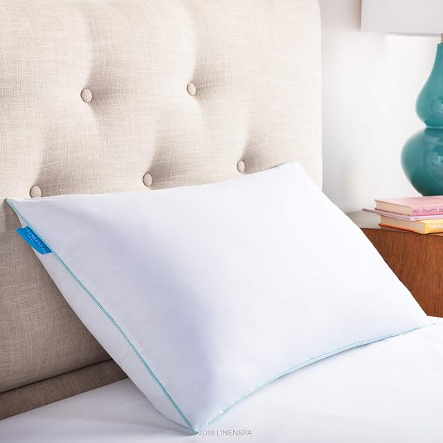 Linenspa Shredded Memory Foam Pillow with Cooling Gel Bed Pillow for Back, Side and Stomach Sleepers, 70 x 40 cm
