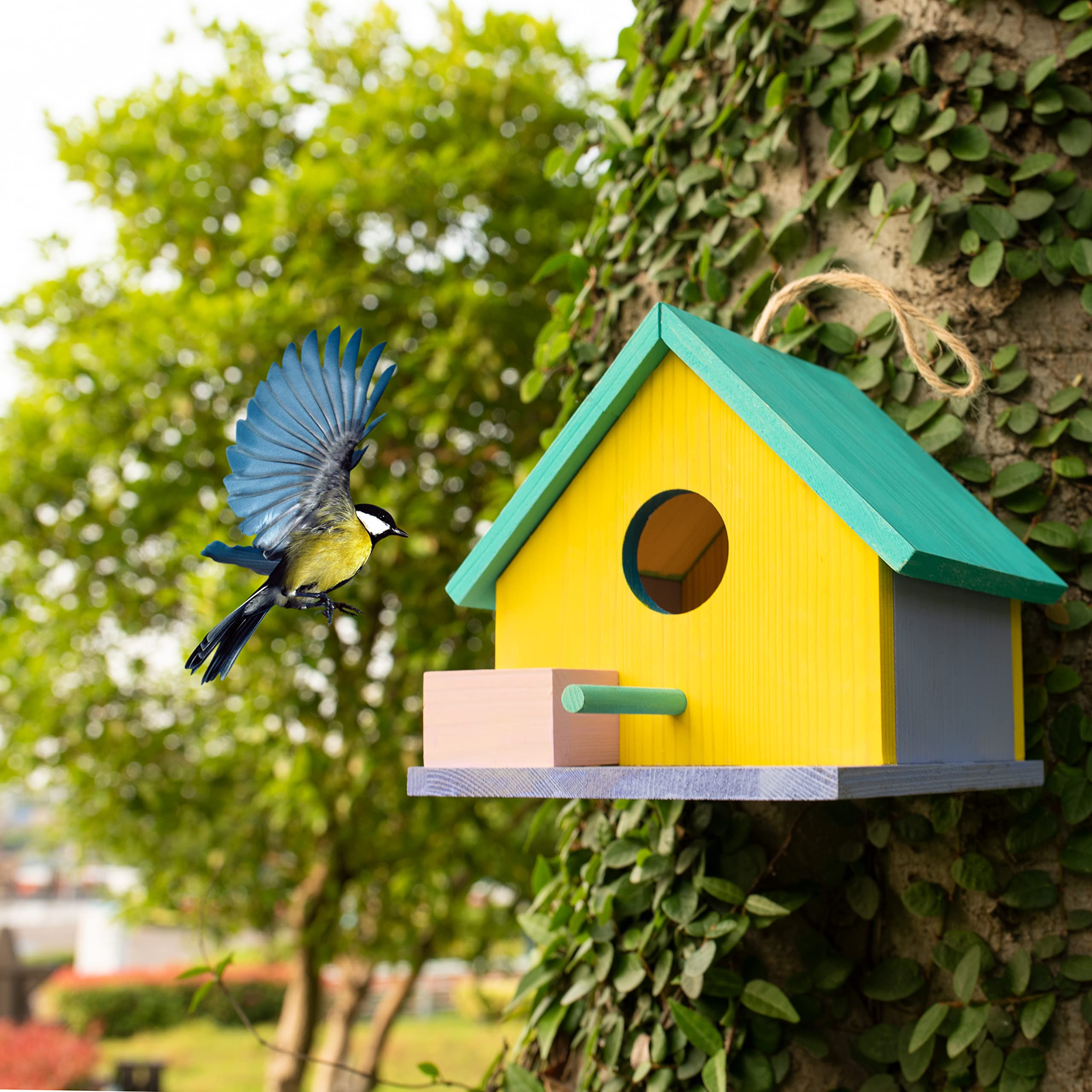 室内用鳥小屋 チーク塗装プラスバーナー焼き目