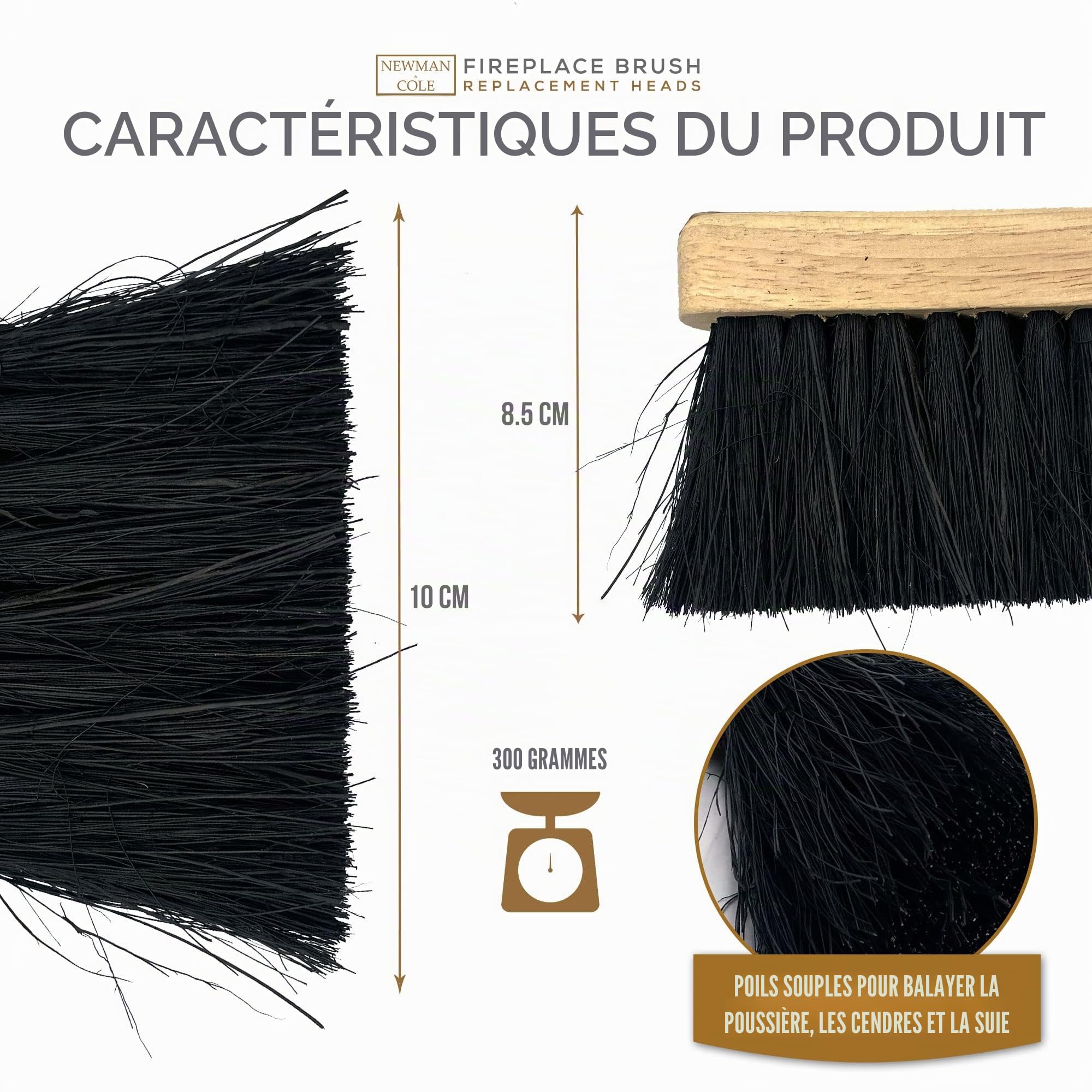 Têtes de Brosse de Remplacement pour Foyer Fireside Companion Lot de 2