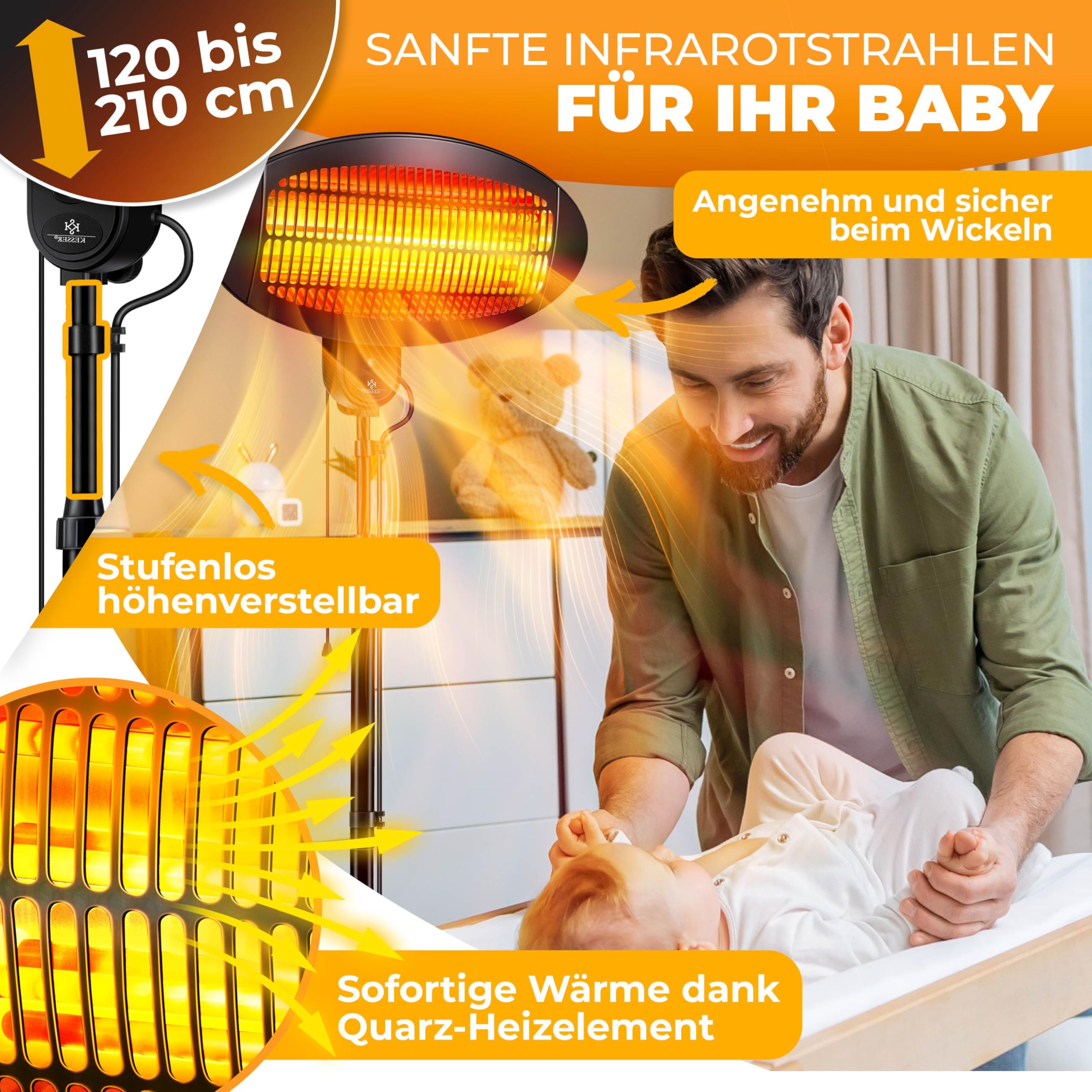 Infraroodstraler – terrasverwarmer – patiostraler – 2500W