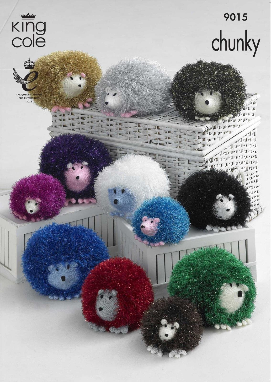 King Cole Hedgehog Toys Knitting Pattern 9015 Chunky