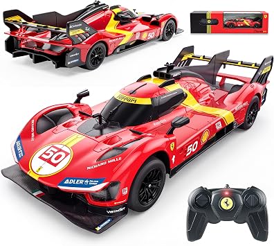 BEZGAR Ferrari Remote Control Car, Officially Licensed 1:24 Scale 2.4GHz Ferrari 499P RC Car, Hobby Grade Model Vehicle for Boys Girls Age 4-7 8-12