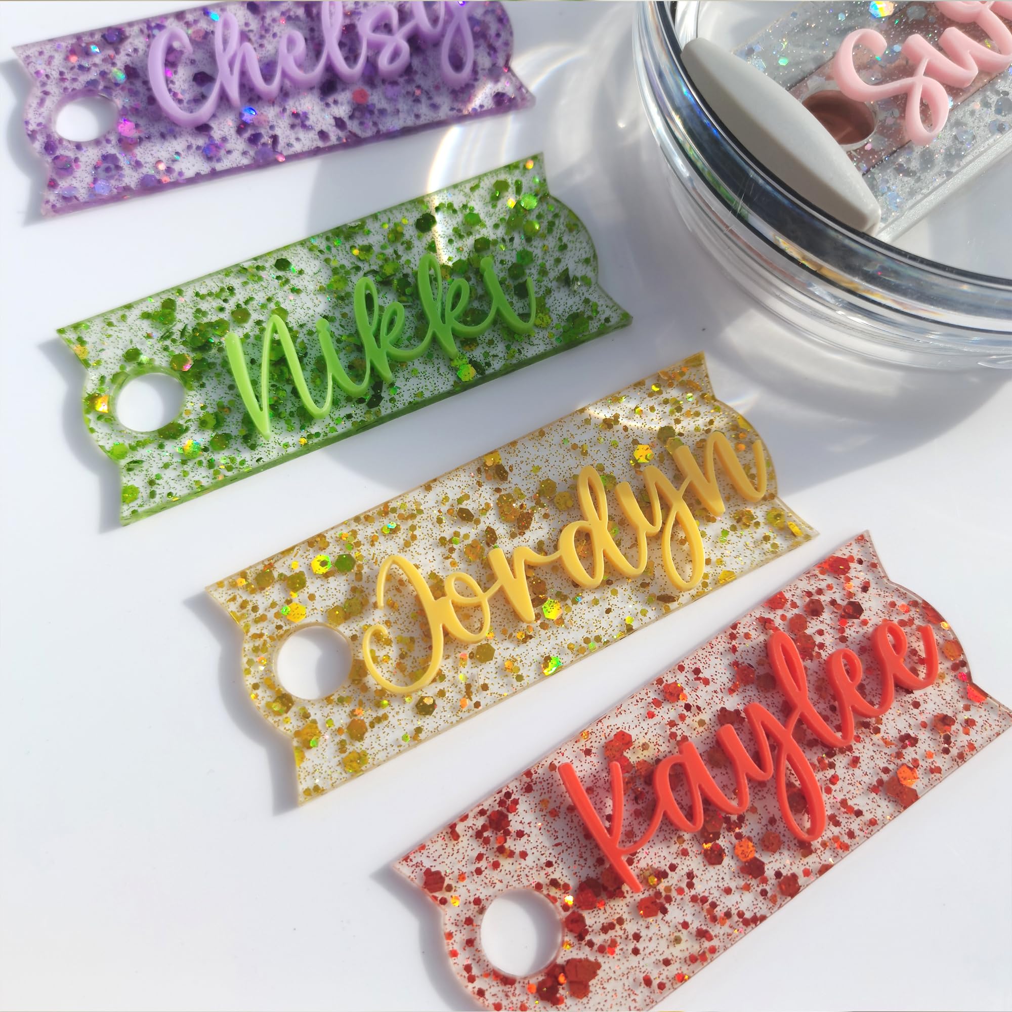 Personalized Name Plate for Stanley 20 30 40 Oz,Custom Name Tag for Stanley Cup - Raised Lettering - Customized Tumbler Name Plate,Tumbler Lid Topper