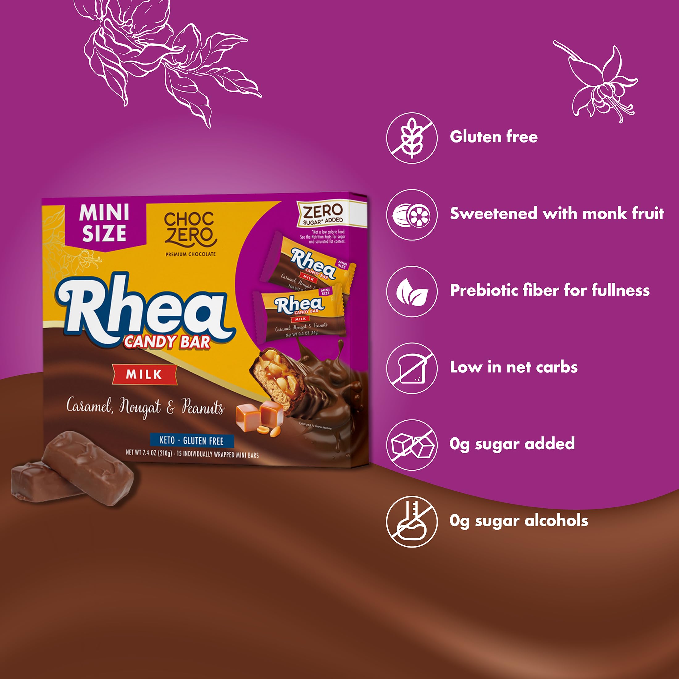 Amazon.com : ChocZero Milk Chocolate Caramel Peanut & Nougat Candy