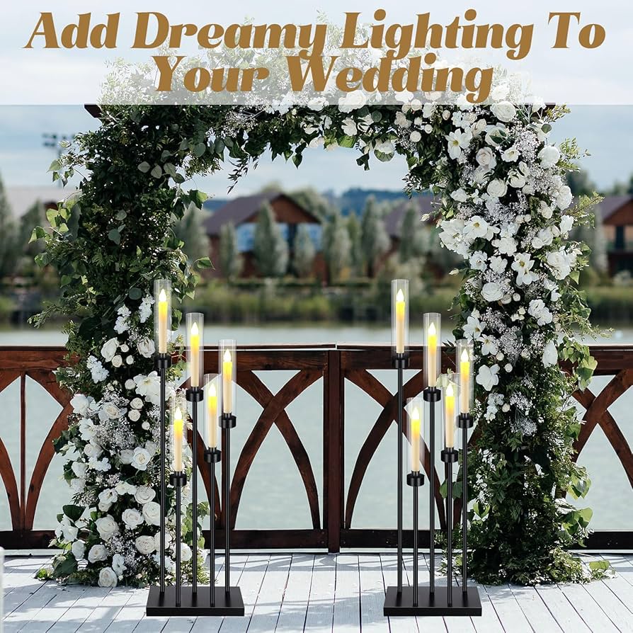 Amazon.com: Tessco 4 Pcs Floor Black Candelabra Table