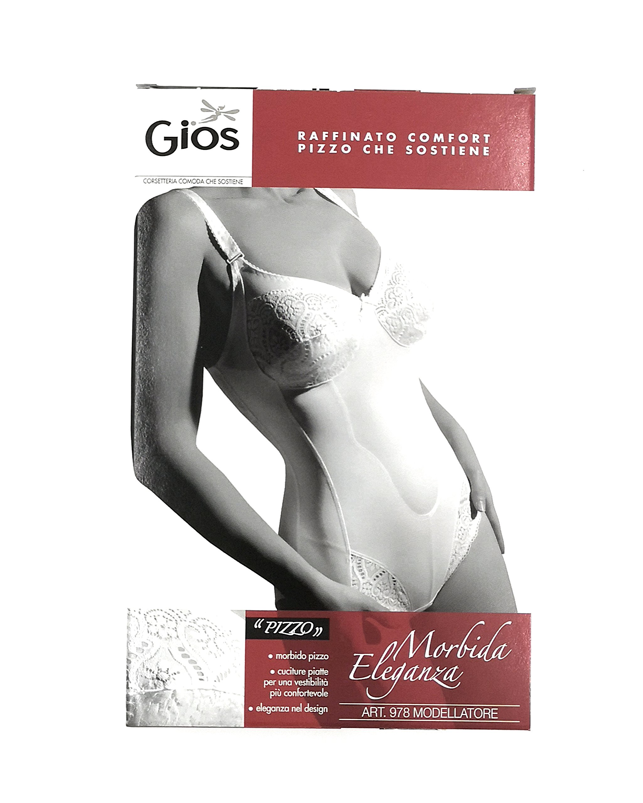 GIOS Body MODELLATORE Donna Intimo MOD 978 Bianco Nero Nudo TG 3 4 5 6 7 8 9 10 Coppa B