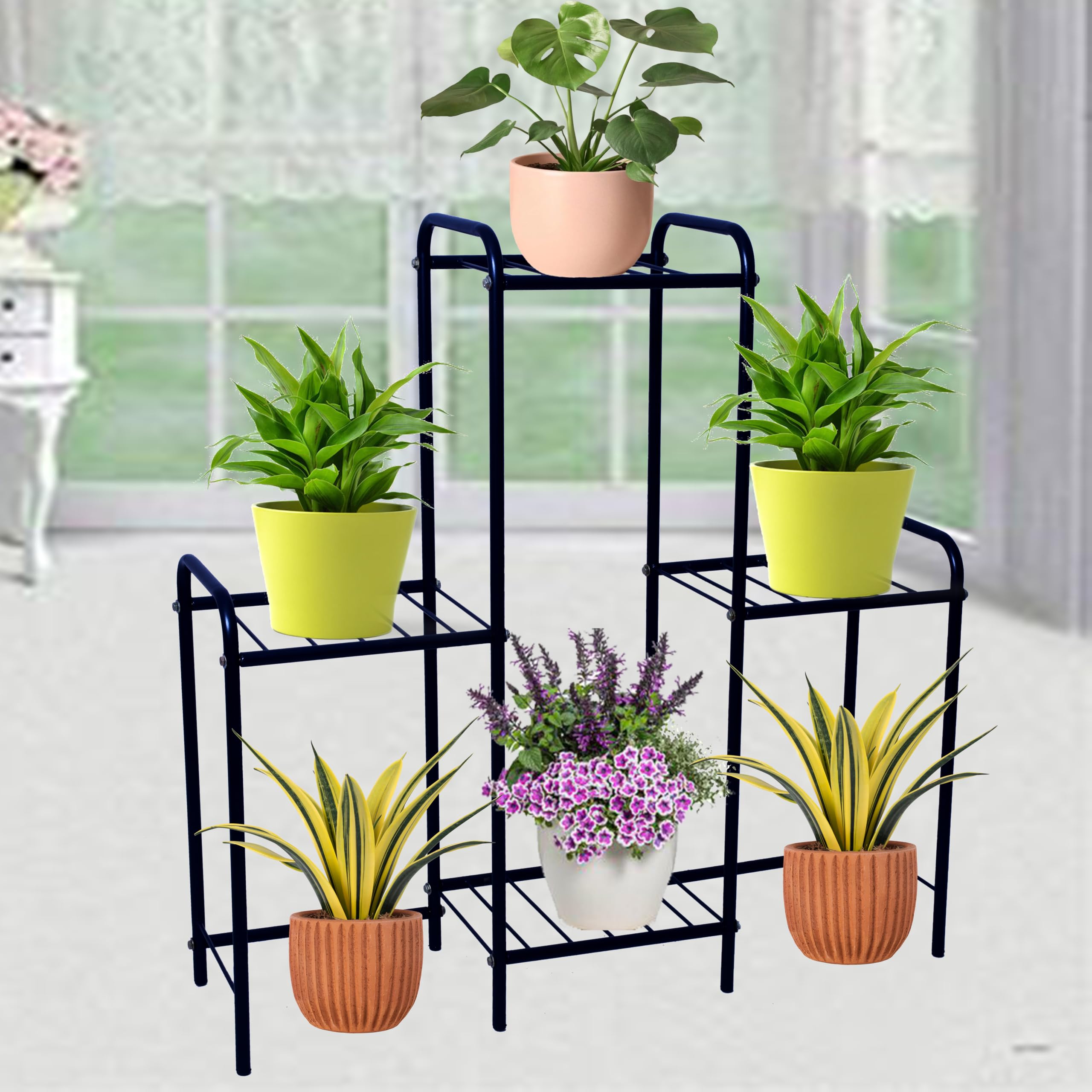 D&V ENGINEERING - Creative in innovation Metal Multi-Tiered Shelf Freestanding Indoor Outdoor Plant Stand Rack, Flower Pot Display Shelf, 36" Wide, 36" Height (4 Shelf) (B09P635M5W) Amazon Price History, Amazon Price Tracker