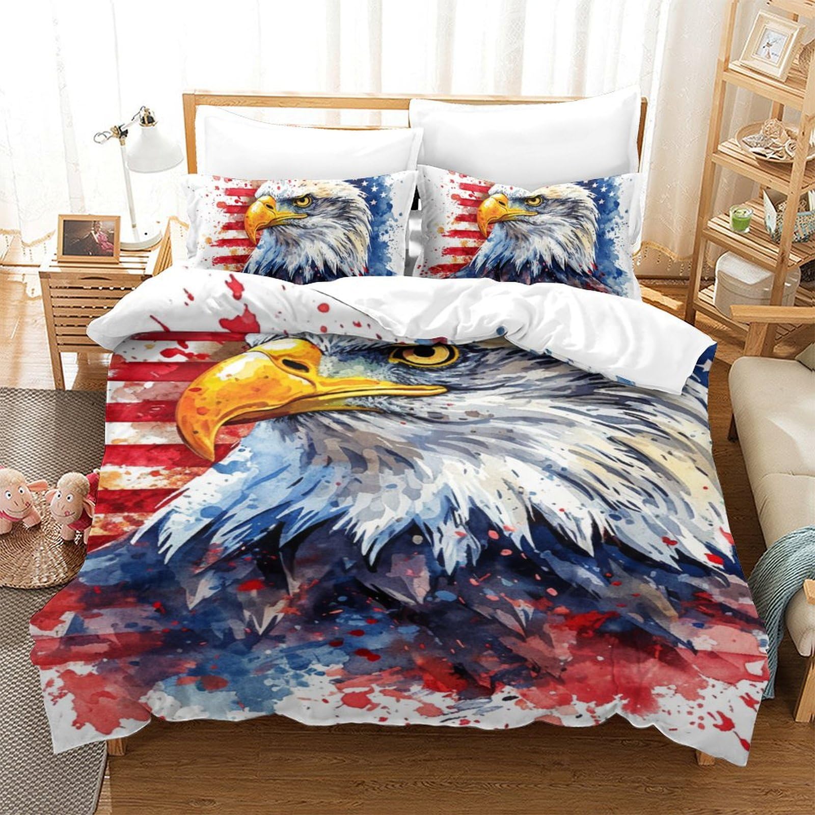 Housse de couette 140x200cm parure de lit microfibre motif 3D