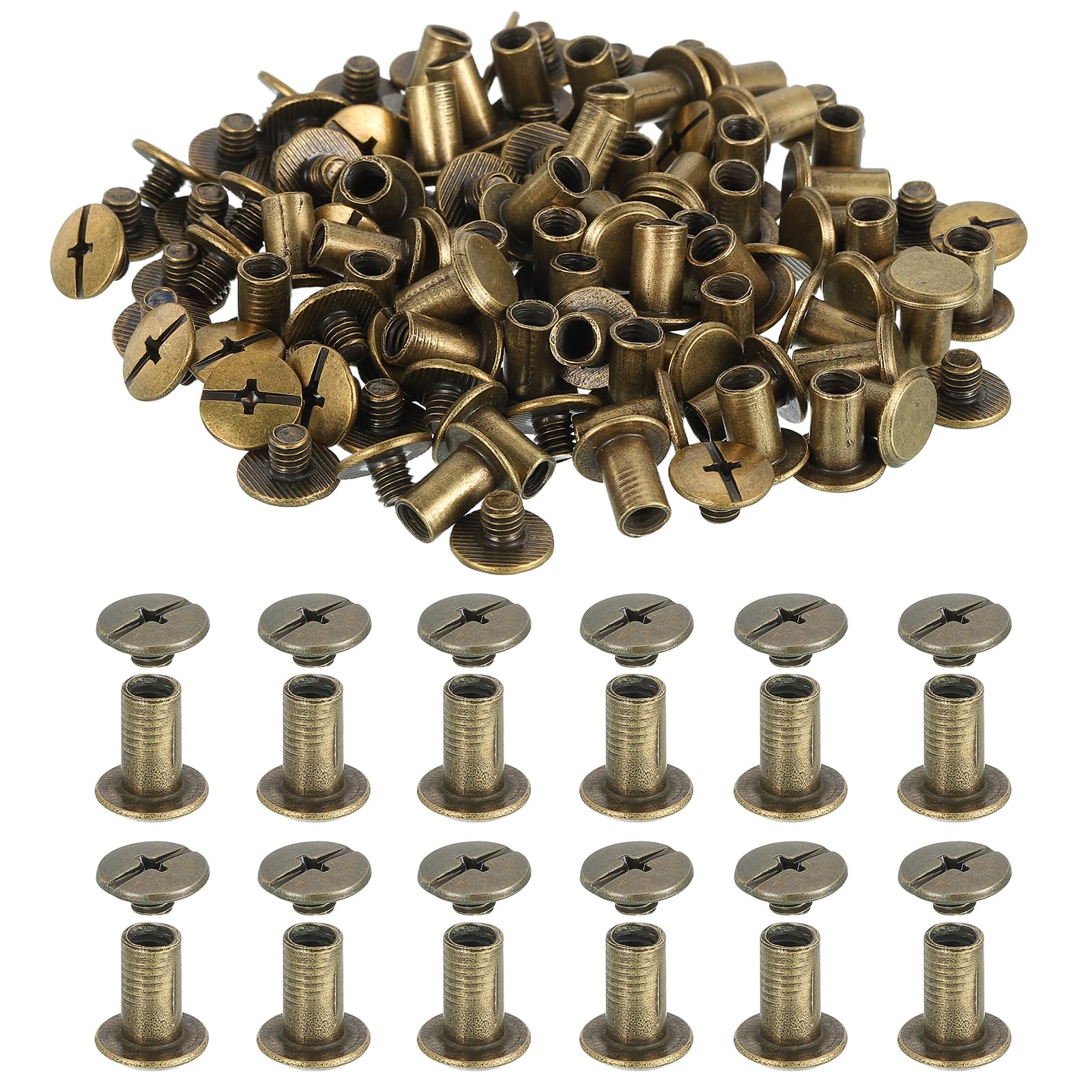 PATIKIL 11mm Chicago Screws Leather Rivets