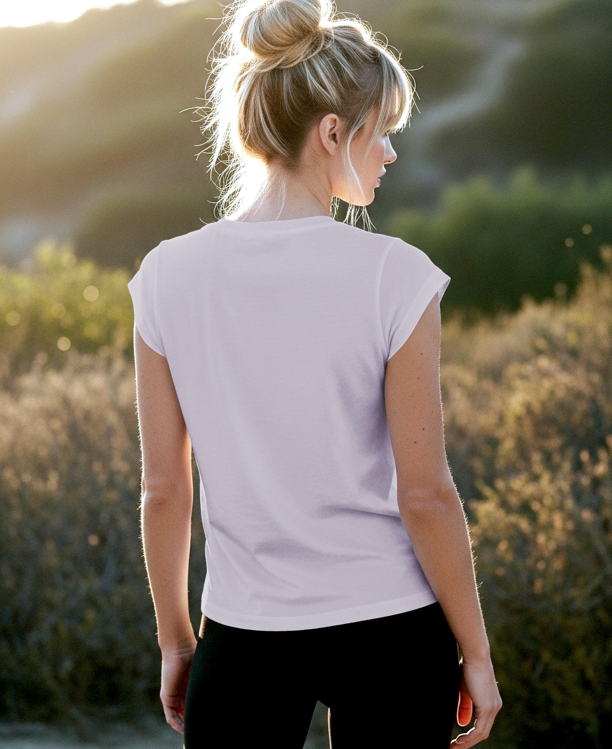 Sexy Basics Donne 5 Pack & 10 Pack Casual & Active Basic Cotone Stretch Colore T Shirt - Multicolore - M