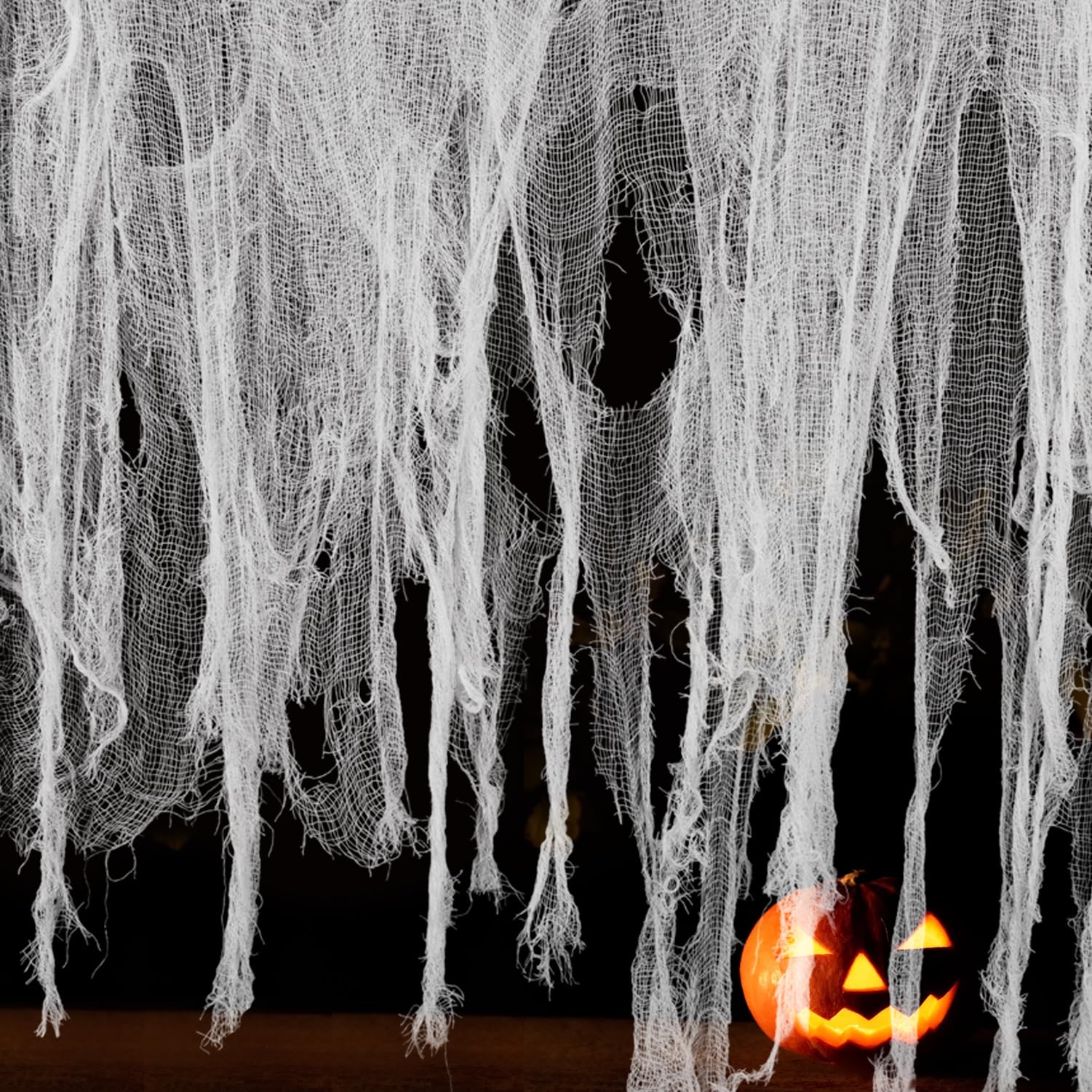 Tela Fantasmagórica Para Halloween - 1.5x10.16m Blanca, Gasa Decorativa Para Casas Encantadas