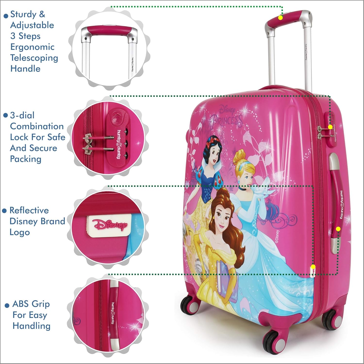  Humty Dumty Trolley Bag for Girls with Disney Princess Print