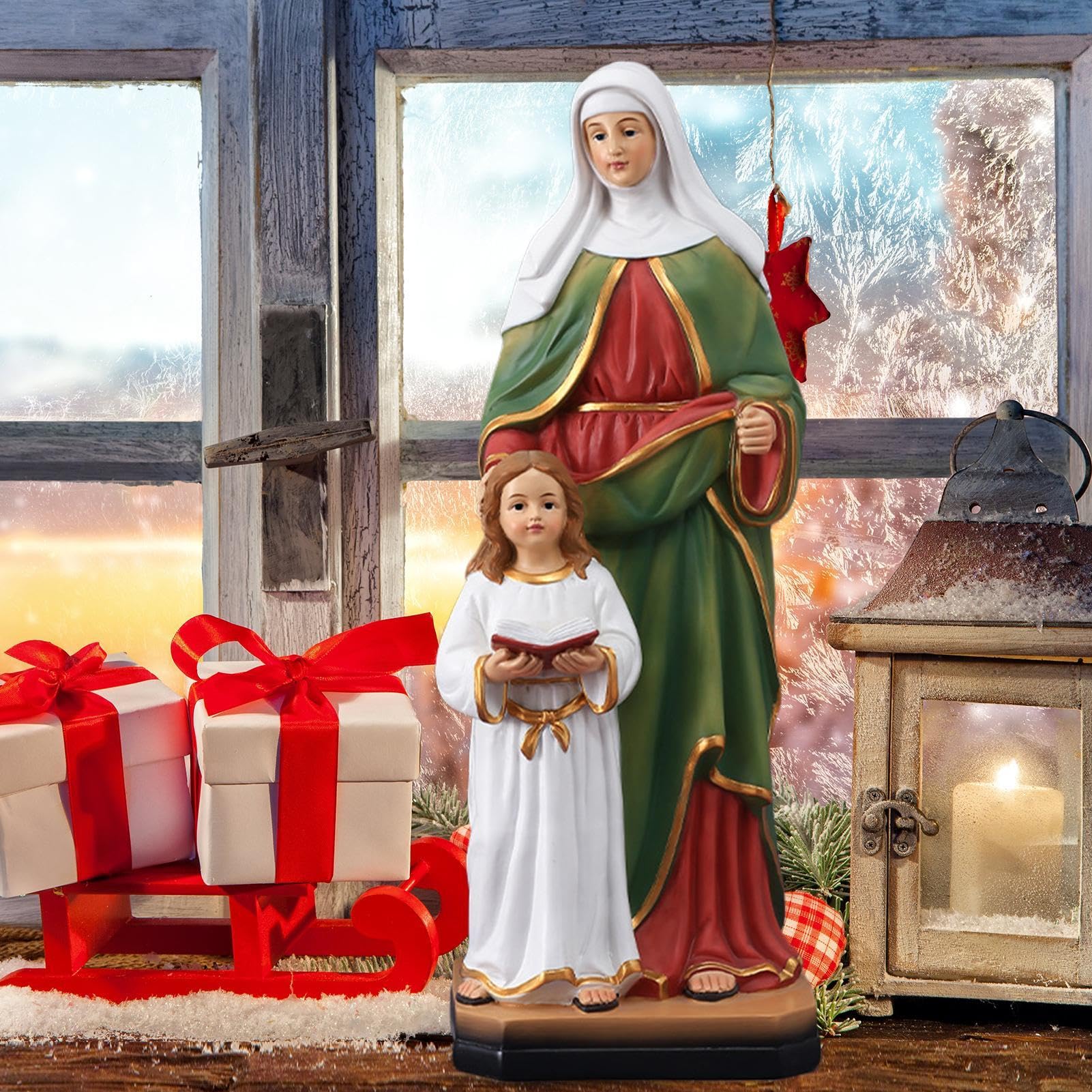 Estatua de Santa Ana de arte religioso coleccionable
