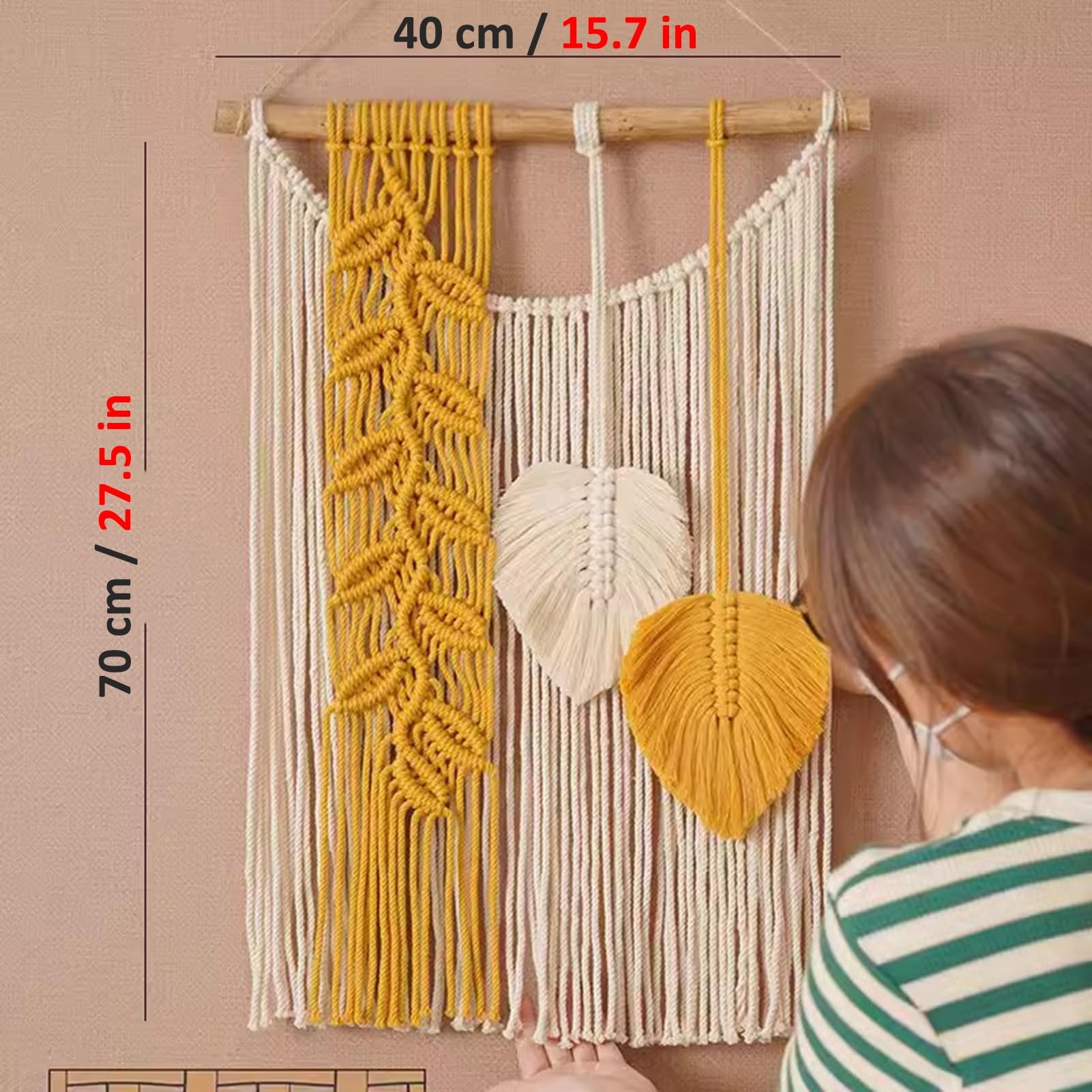 Rideaux en macramé Rideau Suspendu Mural en Macramé Tissé À La Main, Rideaux en Macramé en Coton pour Fenêtres, Toile De Fond De Mariage en Macramé