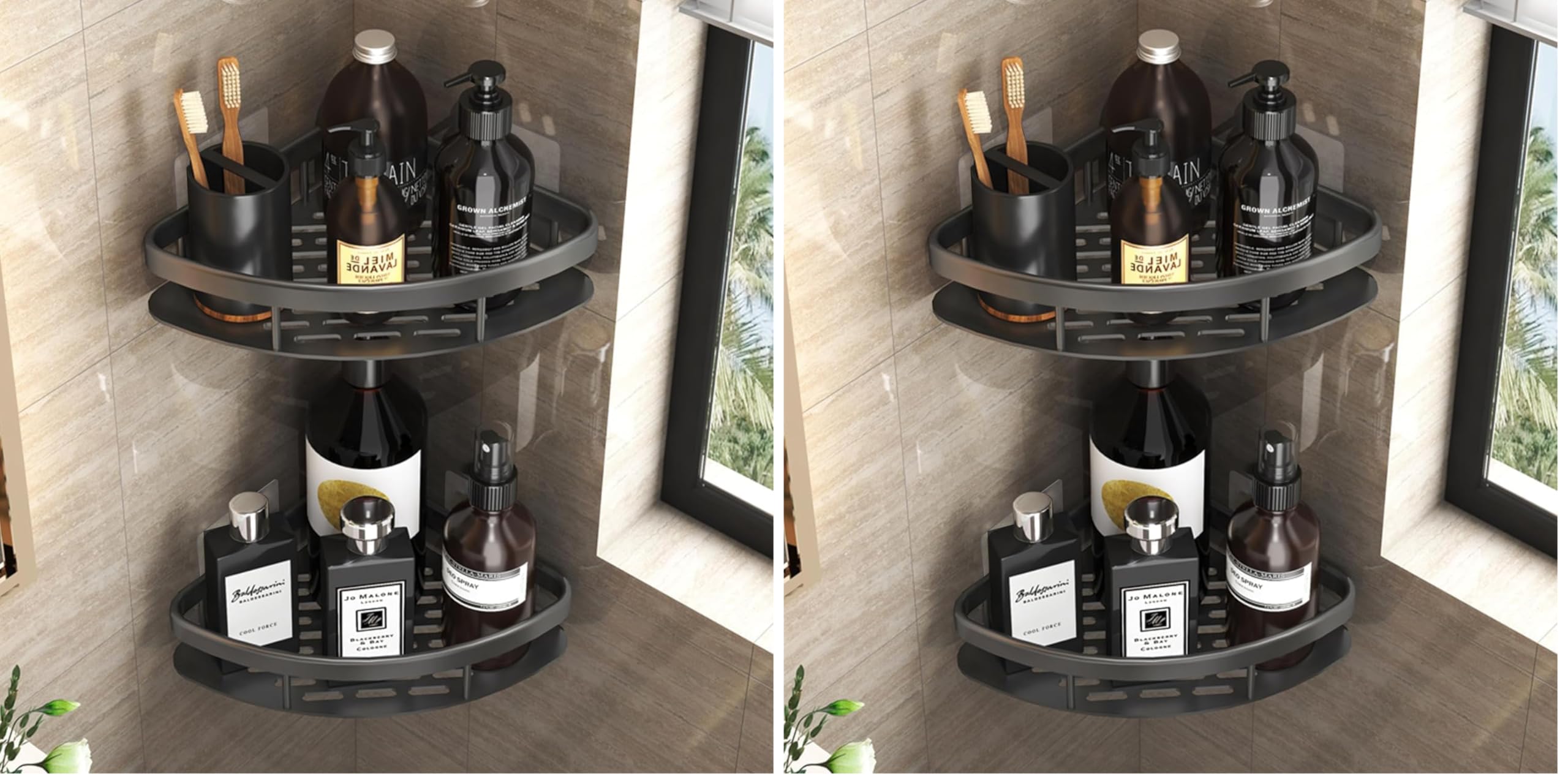 Support de salle de bain antirouille pour en finir avec le désordre et les perçages de carreaux