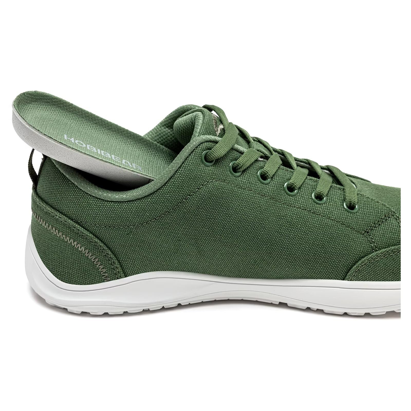 HOBIBEAR Unisex-Schuhe mit breiter Zehenkappe Minimalistische Barfuß-Sneakers aus Canvas Schnürschuhe zum Wandern für Damen und Herren