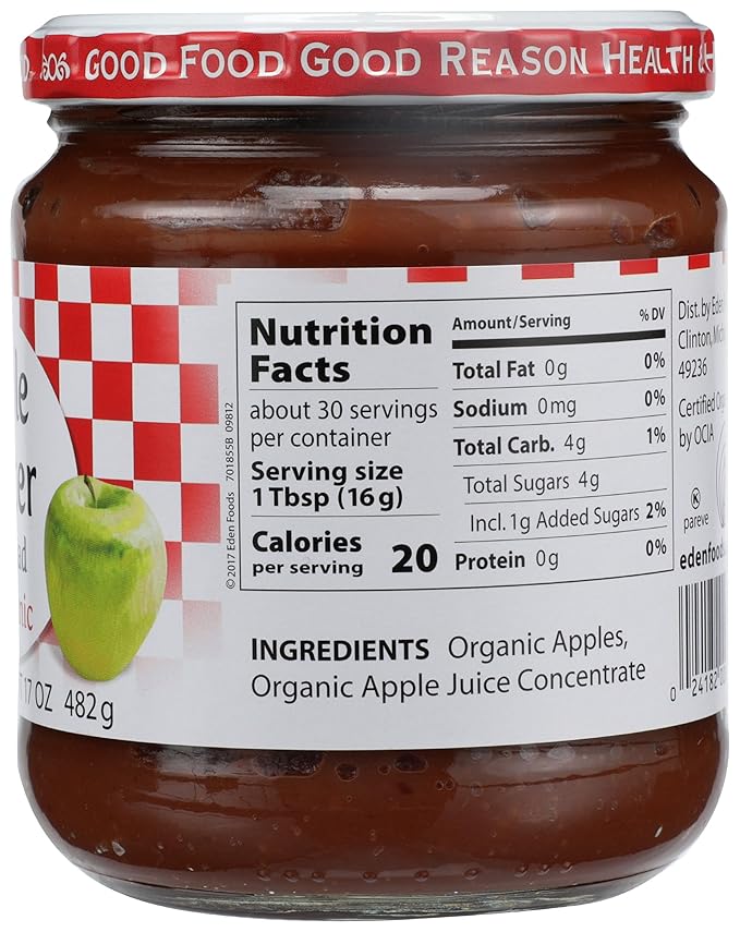 Eden Foods Mantequilla de Manzana Orgánica, Sin Gluten, 17 Oz (Pack de 12) miniatura 2