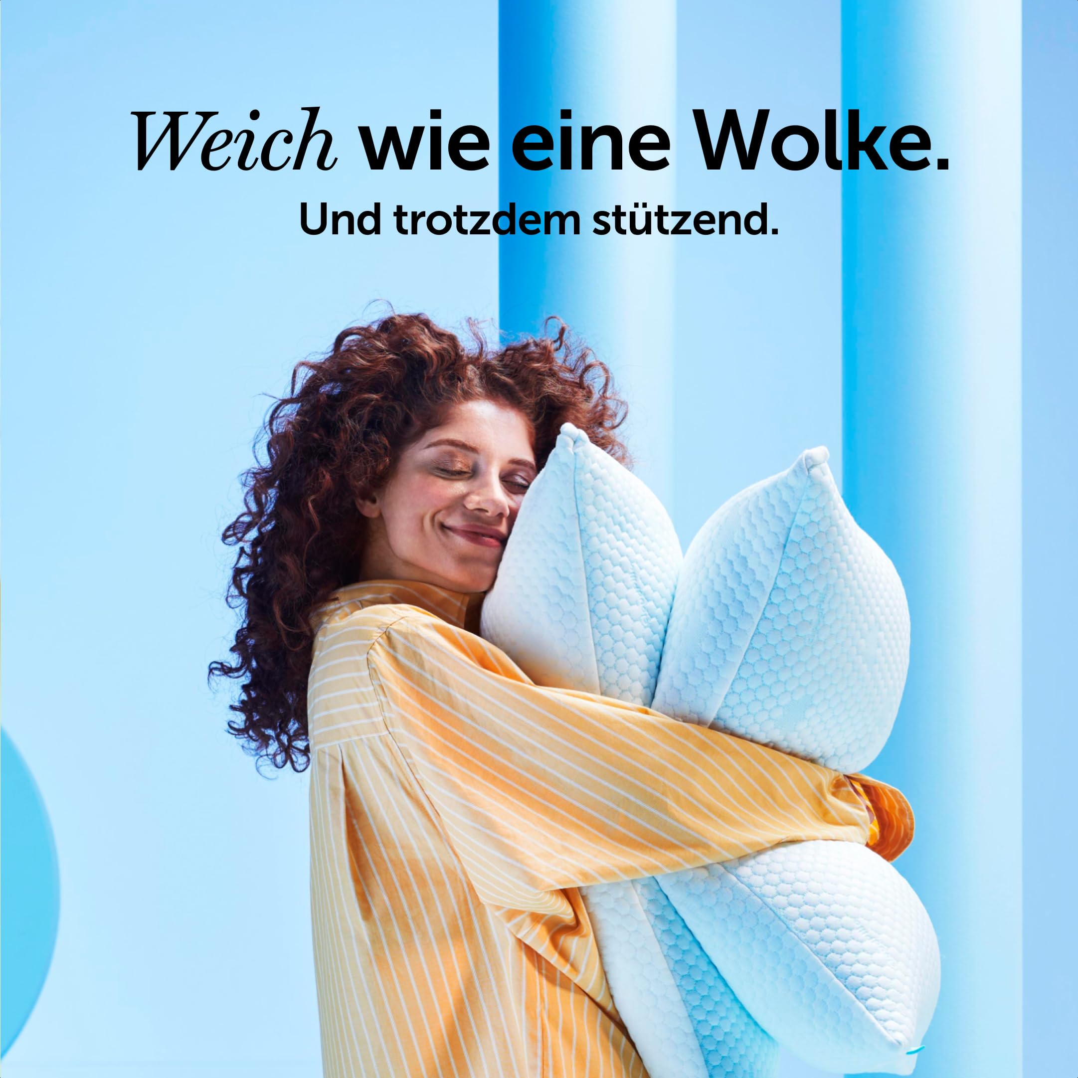 Cloudpillo Kopfkissen 40x80 cm – Ergonomisches Memory-Foam-Kissen für Seitenschläfer, höhenverstellbar, atmungsaktiv, hypoallergen