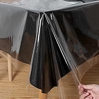 Obstal Clear Plastic Tablecloth 54x78 Inch Waterproof Vinyl Protector - Oil-Proof Spill-Proof Wipeable PVC Table Cover for Dining Indoor Outdoor