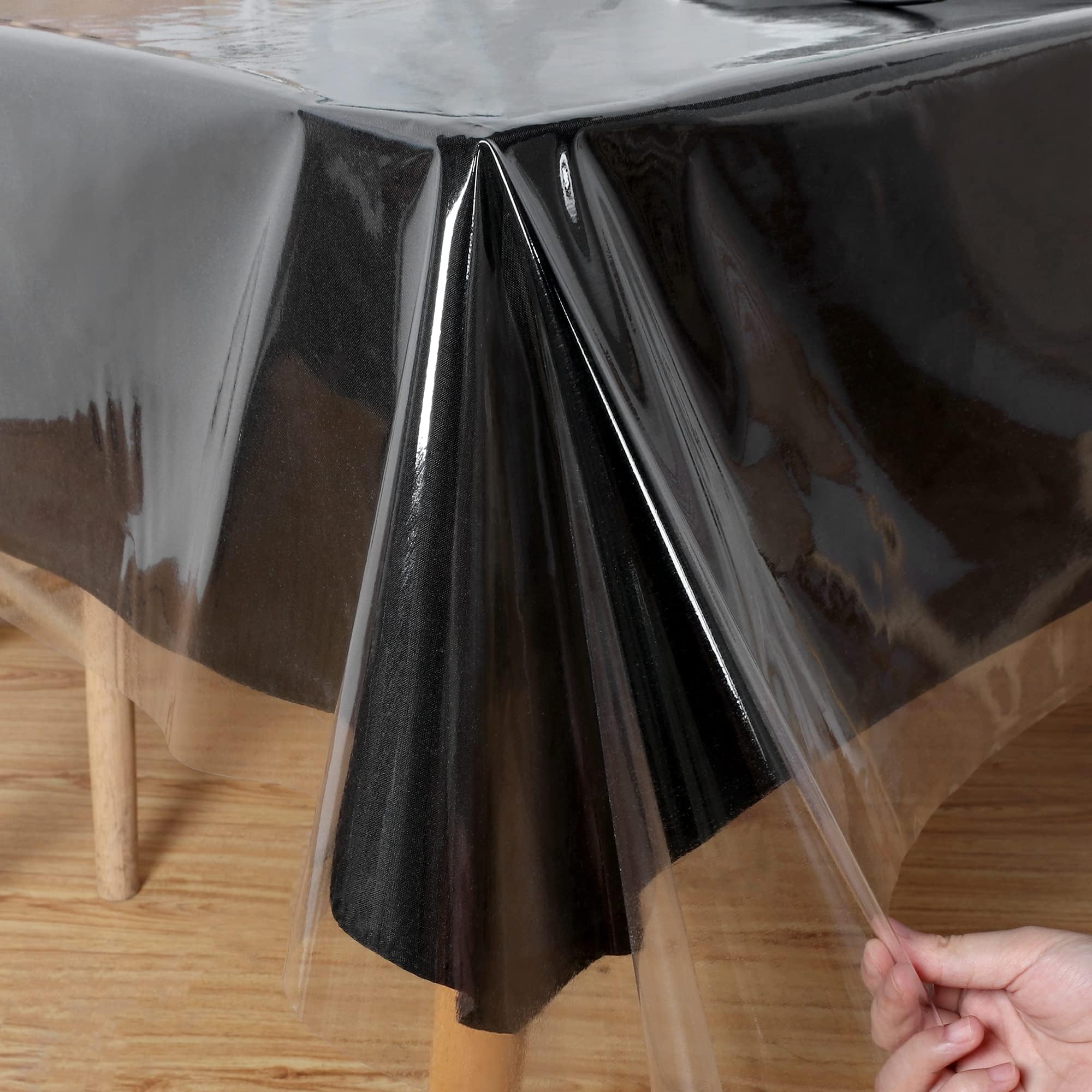 - Obstal Clear Plastic Tablecloth 54 x 78 Inch, 100% Waterproof Oil-Proof Spill-Proof Vinyl PVC Table Cloth, Wipeable Rectangle Tablecloth Protector for Dining Table, Outdoor and Indoor Uses, Clear