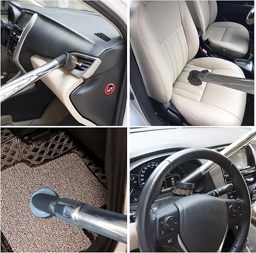 Miniatura 5 de Accesorio de cepillo para aspiradora de taller de 1.25" con pelo de caballo de 25 mm (2 piezas) - Cepillo redondo de polvo con cerdas suaves para