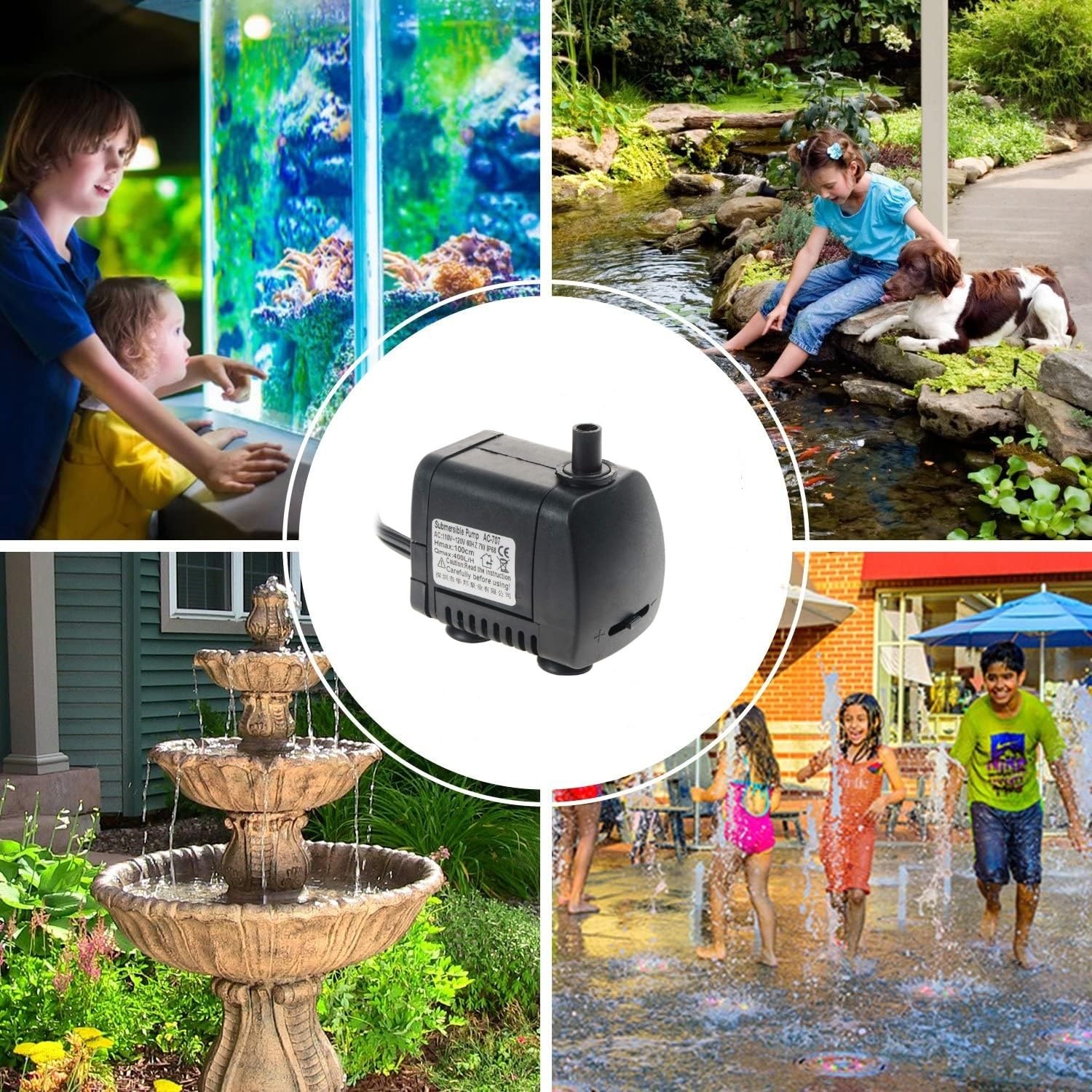 Pompa Sommergibile DC 12V 14.5W – 600L/h – IP68 – Per Fontane, Stagni, Idroponica E Lavatrice - 3