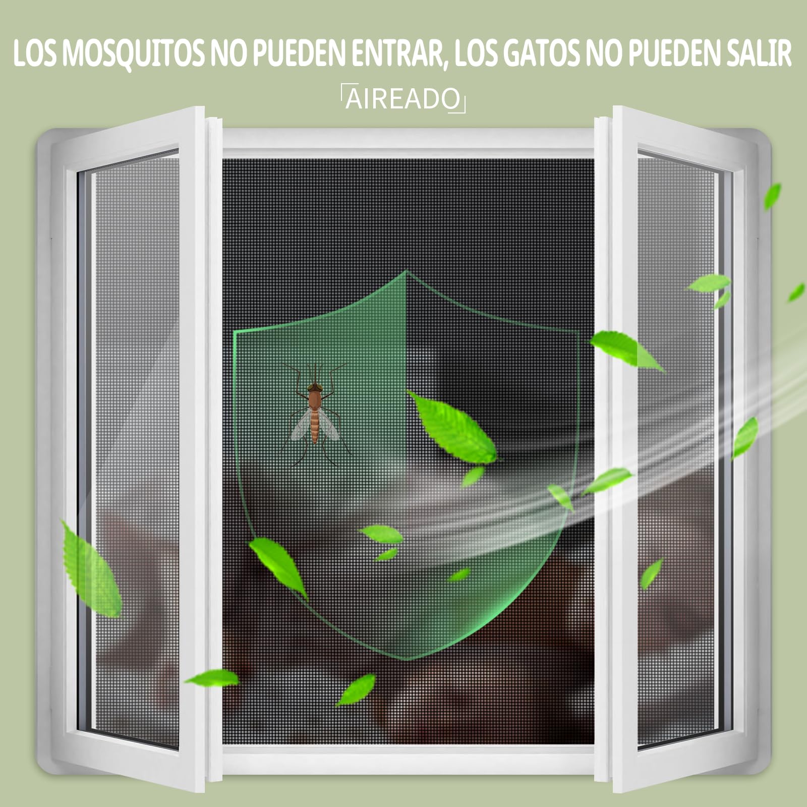 BKSAI Mosquitera Ventana Resistente Gatos Mosquitera Recortable sin Taladrar Reforzada Red Ventana Protección Gatos, 100 * 130cm Mosquitera Resistente a Arañazos Malla para Ventana Anticaída Mascotas