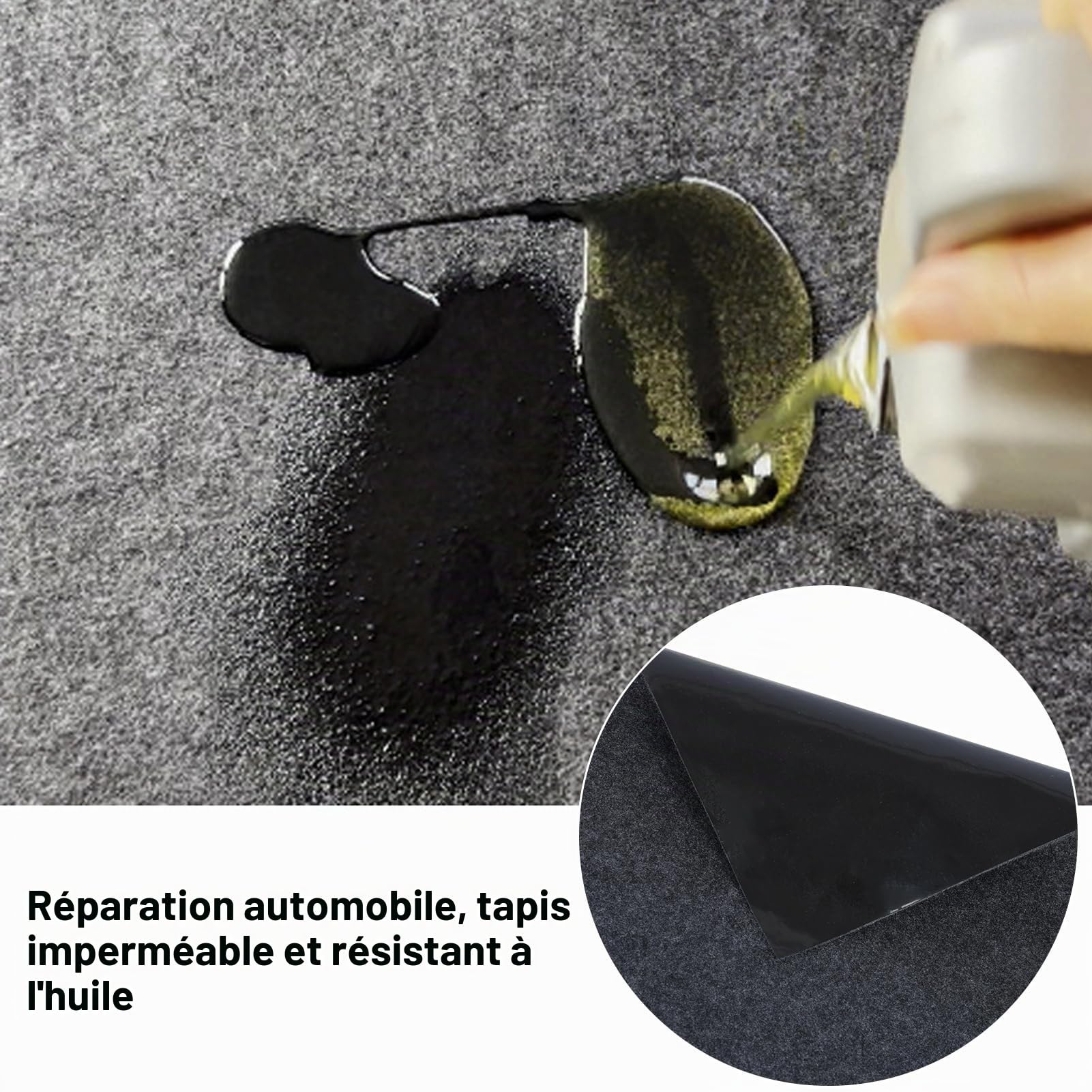 Tapis de garage imperméable absorbant avec dos antidérapant, grand tapis de stationnement de voiture, tapis de garage résistant 2,3 x 5,2 m