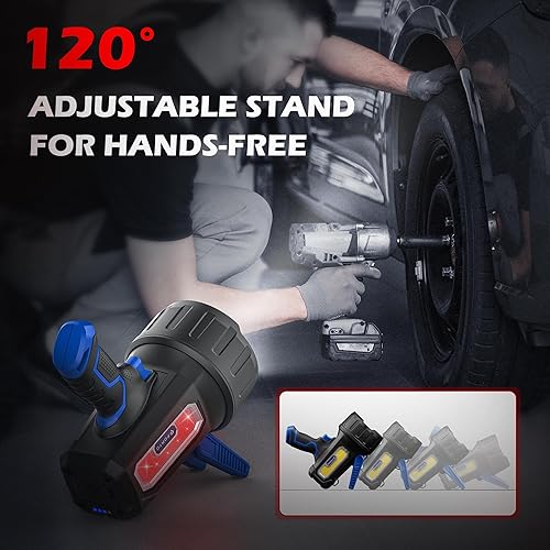 Miniatura 3 de FORTO Linterna recargable con 200000 lúmenes, foco de mano con soporte plegable, 6 modos de luz IPX7 impermeable al aire libre para navegación,