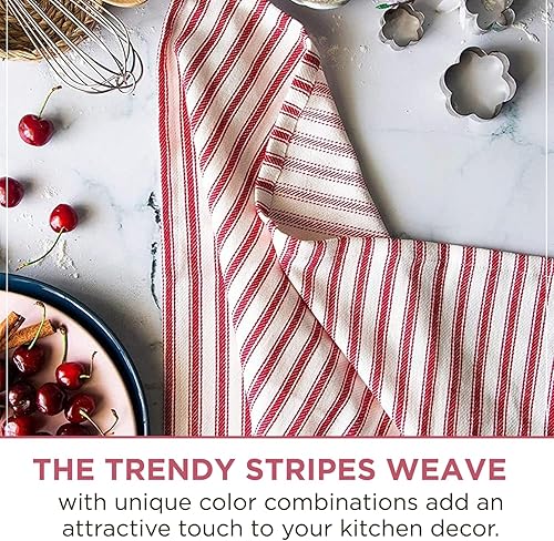 Miniatura 7 de Candy Cottons - Set de 6 trapos de cocina 100% algodón, con lazo pcolgar, plavar y secar platos, se pueden usar como paños de cocina o trapos de