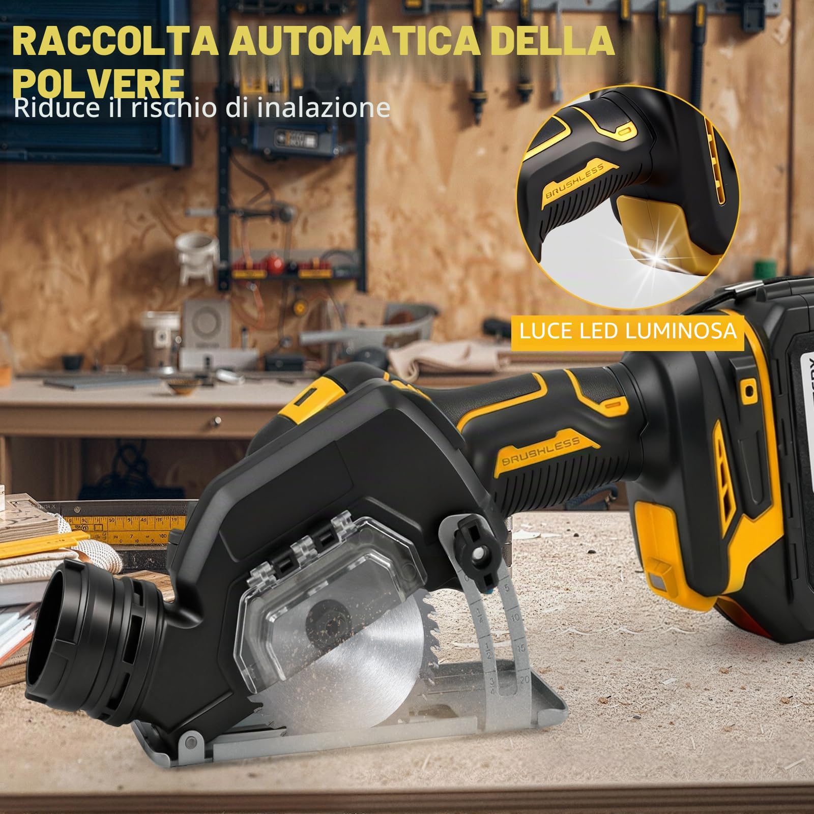 Smerigliatrice Angolare a Batteria 3'' per Dewalt 20V (senza Batteria)
