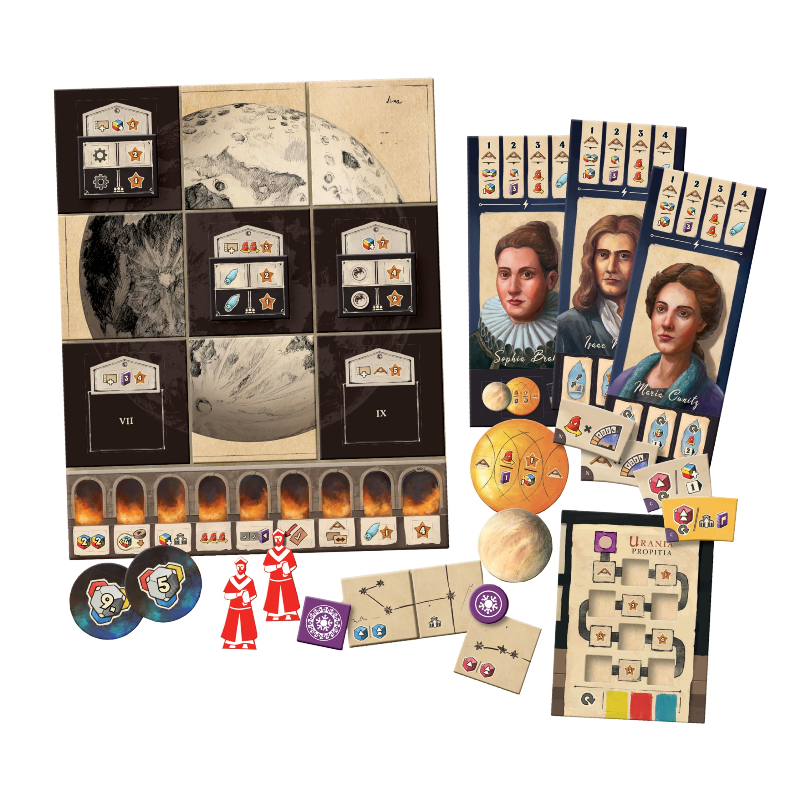 Capstone Games | Galileo Galilei Luna Expansion | Brettspiel Erweiterung, Mondtafel, Neue Astronomen Und Grand Inquisitors | 1 to 4 Spieler | 90 Minuten | 1–4 Spieler, 60–90 Minuten Spielzeit, ab 14 Jahren, Solo und kooperativ, Lunar Exploration