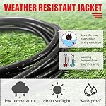 EP 6 Cord d'extension extérieur Ft - 16/3 SJTW Câble électrique noir avec 3 Prise de courant à la terre 16AWG 3 Prise de courant à la terre 13A 1625W, Imperméable, Résistant au froid flexible, Pour jardin, Maison, Lumières de Noël