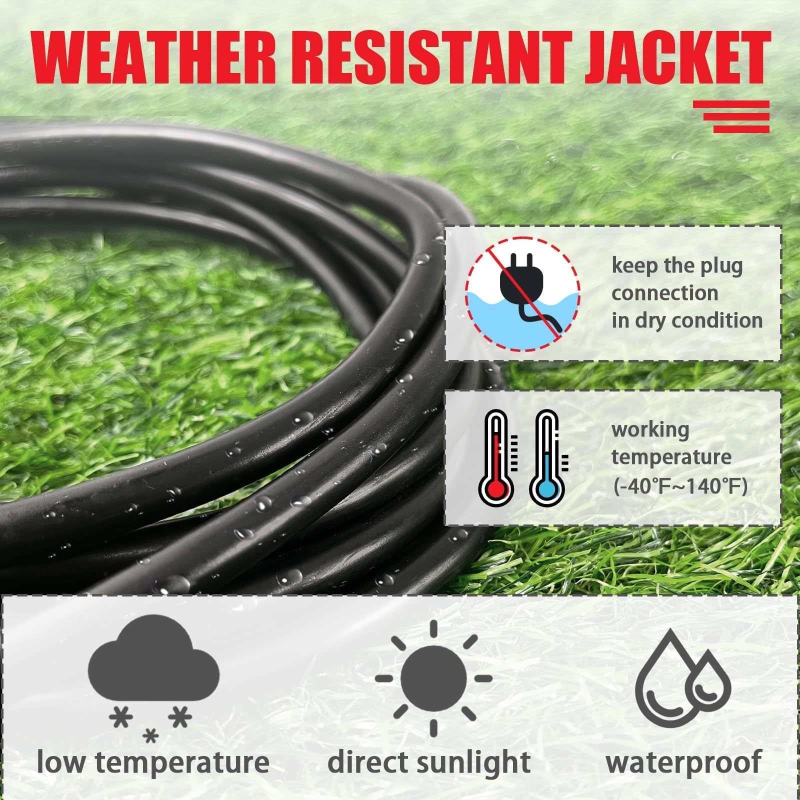 EP 6 Ft Outdoor Extension Cord - 16/3 SJTW Durable Black Electrical Cable with 3 Prong Grounded Plug