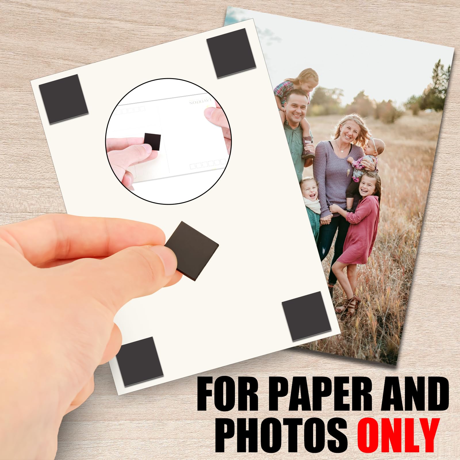 Cuadrados magnéticos delgados con parte trasera adhesiva (cada uno de 3/4 x 3/4 pulgadas), imanes autoadhesivos para actividades familiares, despegar y pegar solo para tarjetas/imágenes/papel (imán de