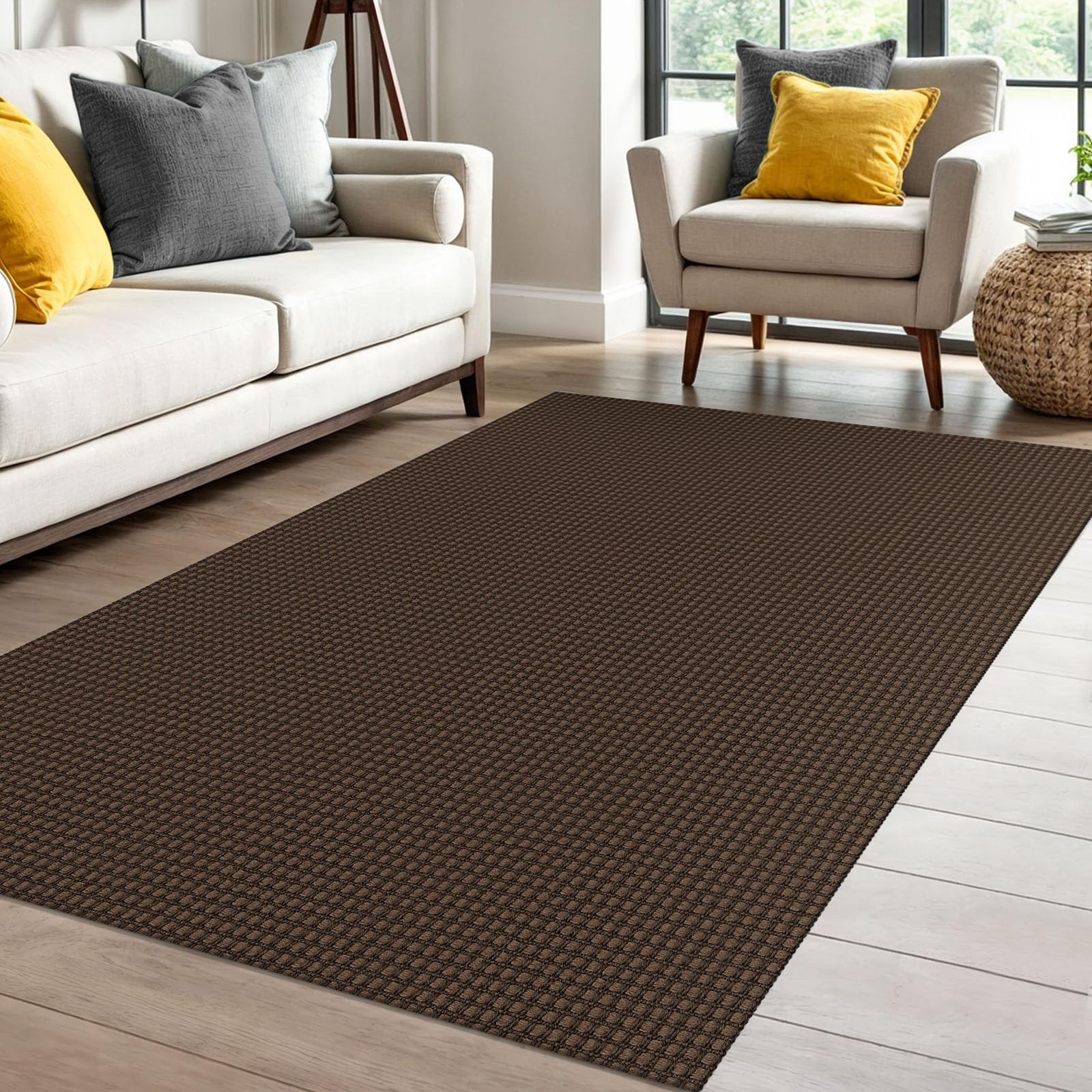 IOHOUZE Washable Area Rug 4x6 Non Slip Rubber Backed Woven Rugs for Entryway Indoor Bedroom Rugs Kitchen Rug Floor Throw Carpet for Entrance Front