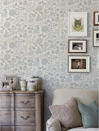 Miniatura 3 de NuWallpaper Papel tapiz autoadhesivo Southern Trail azul y verde