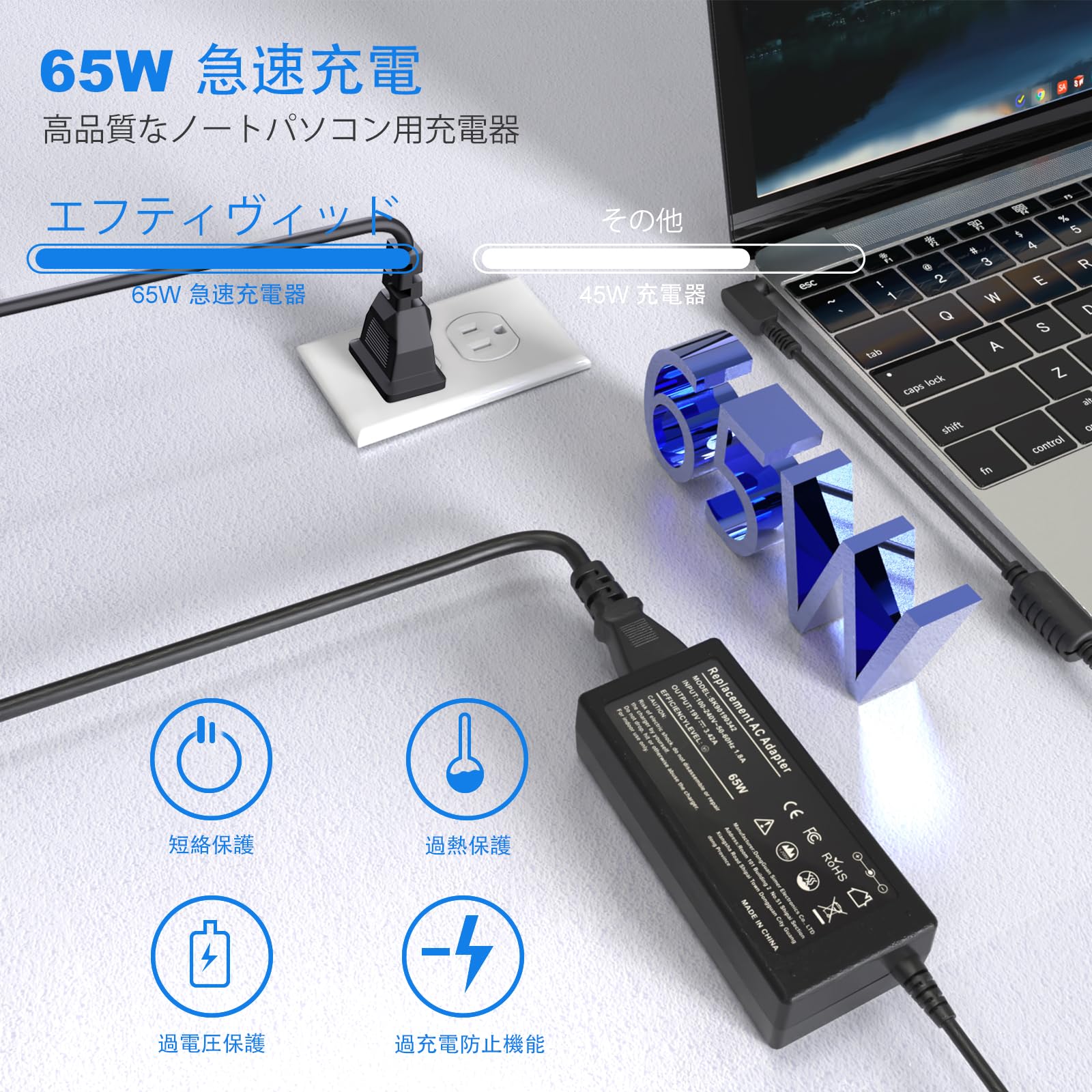 Amazon.co.jp: 19V 3.42A 65W Acer Aspire 3、Aspire 5用ノート