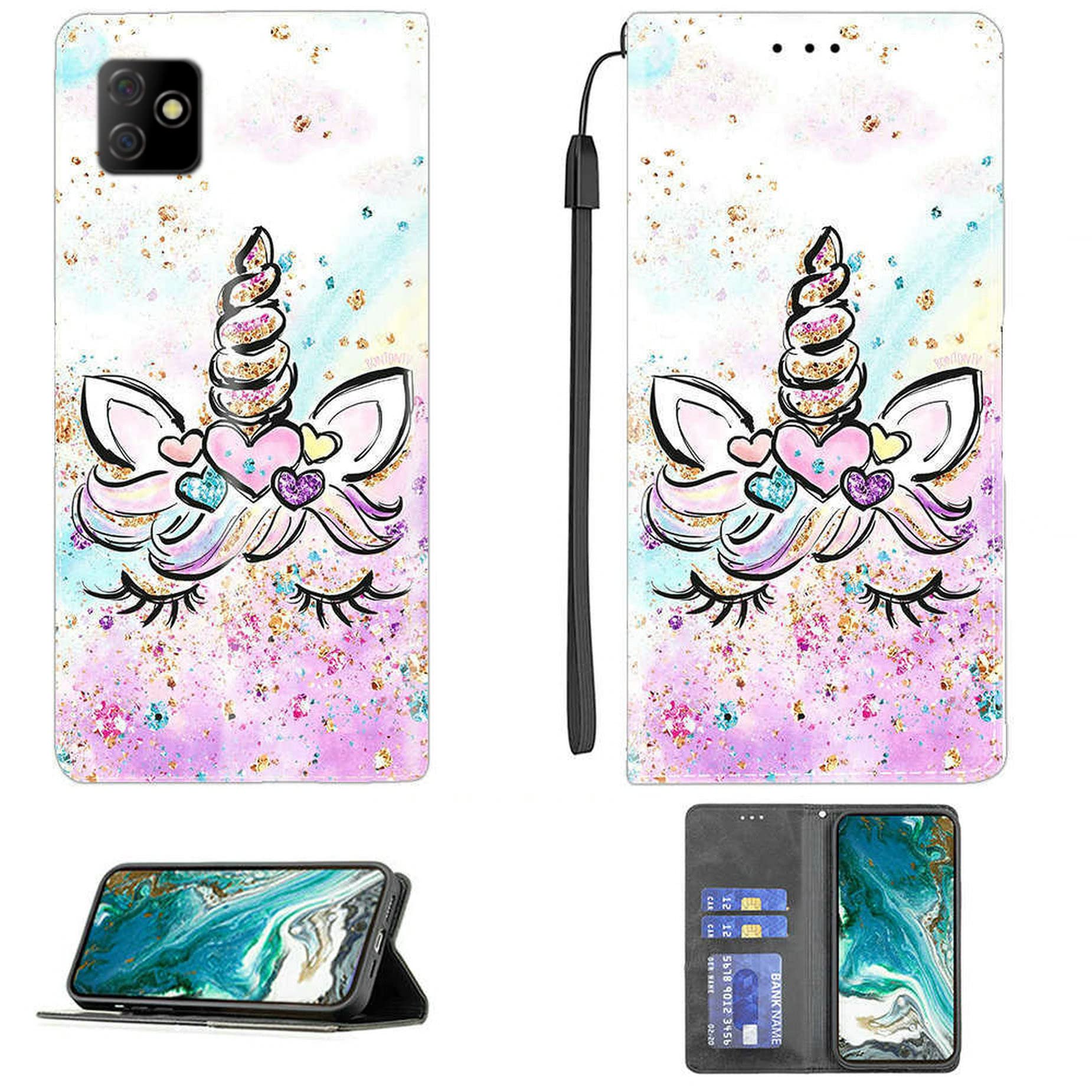 Aroepurt Case for Digicel Dl4s Case Compatible with Digicel Dl4s Phone Case Cover PU Leather Kickstand Magnetic Wallet Case CPT3