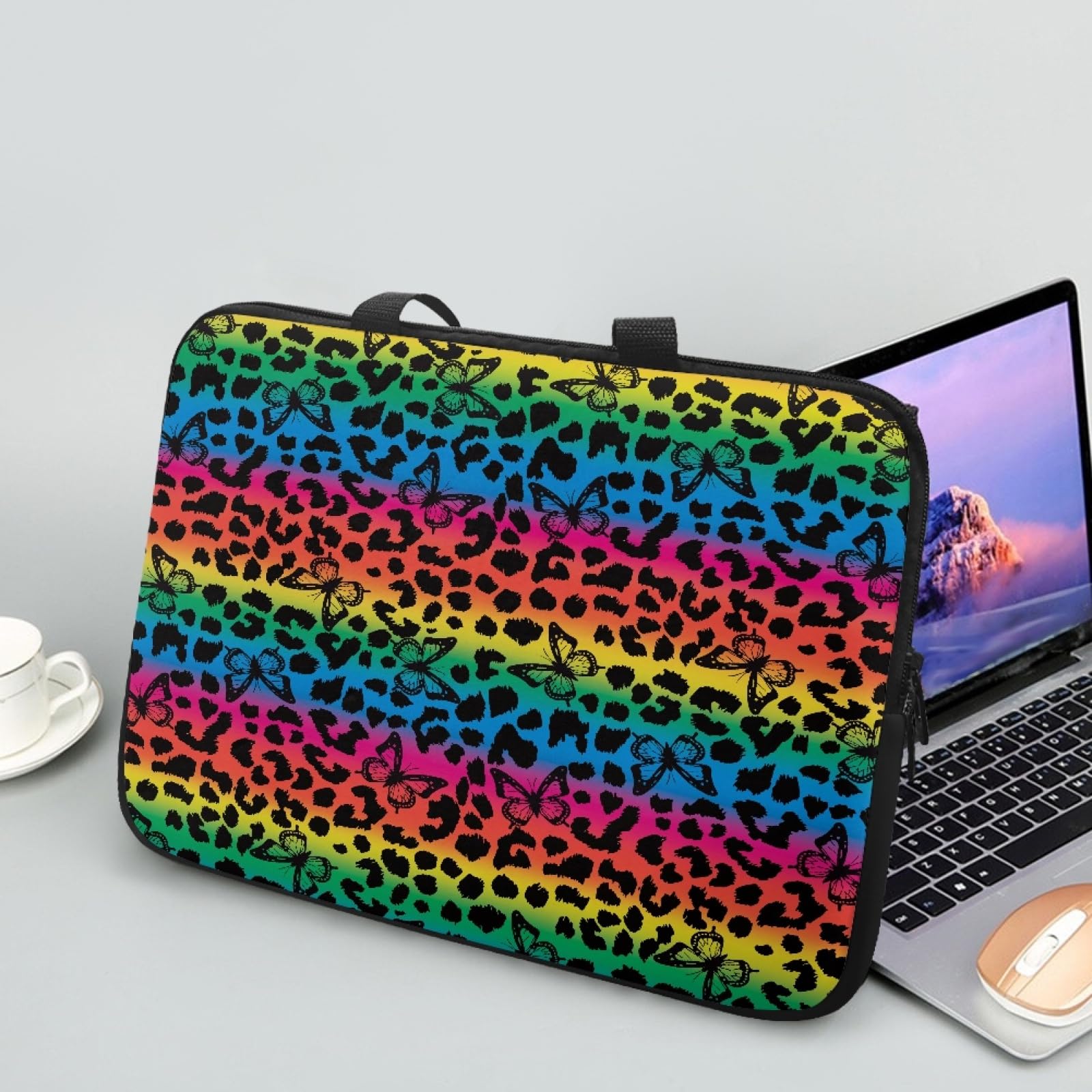 Surwin Laptop Hülle Mit Blumenmuster – Wasserabweisend, Stoßfest, Mit Griff, Für 10 Zoll Geräte
