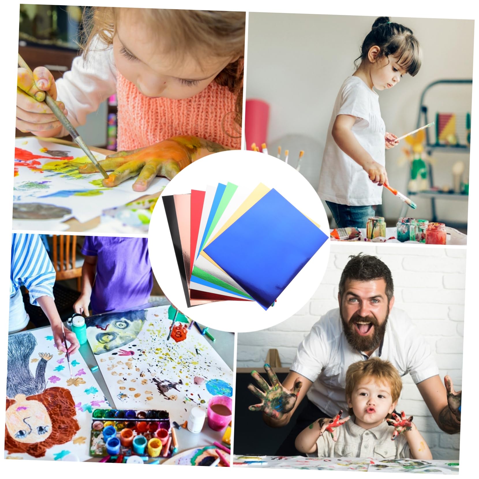 Hemobllo 60pièces Papier Cartonné Miroir Réfléchissantes pour Loisirs Créatifs Scrapbooking et Cartes DIY