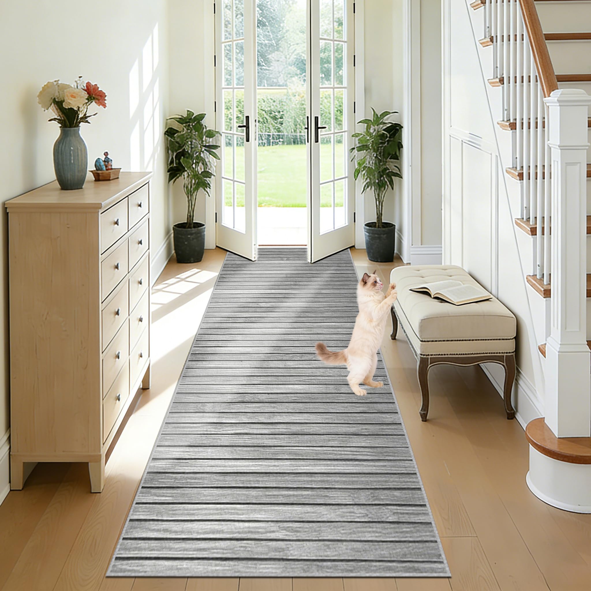 Tapis de passage couloir long absorbant contre les sols humides