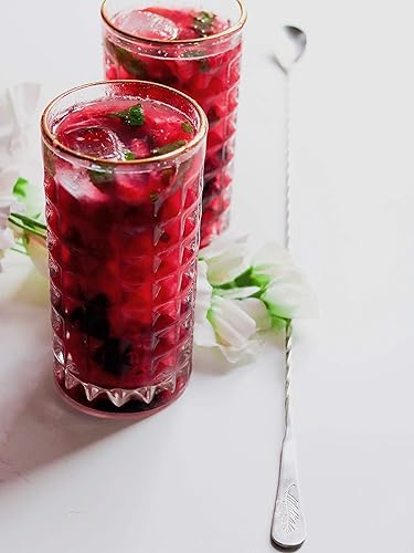 Miniatura 3 de Cuchara de cristal mezcladora de vidrio de 18 pulgadas  Mezclador de bebidas de acero inoxidable de mango largo para enfriar y mezclar bebidas