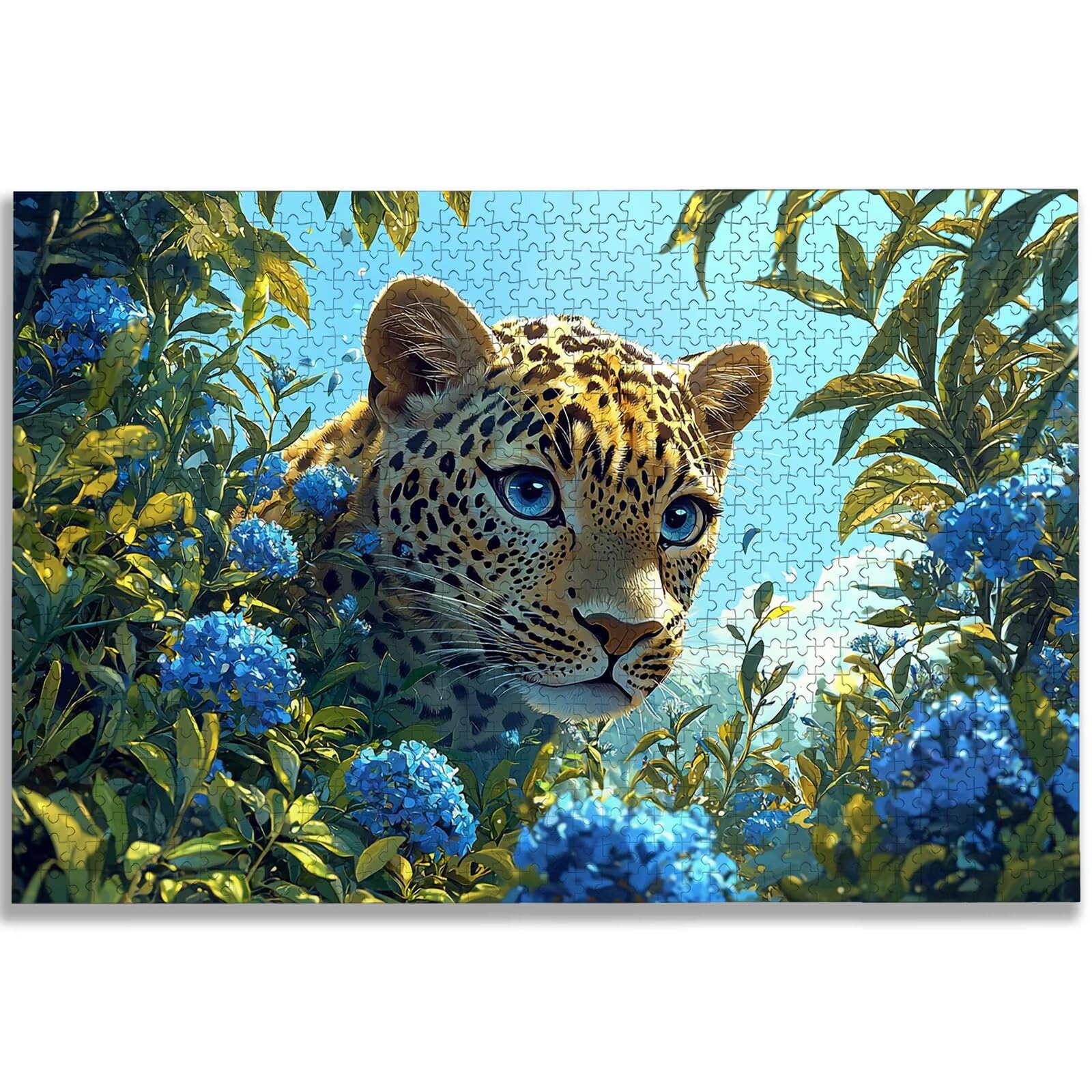 Puzzle 1000 sztuk Leopard, Puzzle ze zwierzętami 1000 sztuk dla dorosłych i nastolatków, drewniane puzzle z wykwintnym opakowaniem, rodzinne gry edukacyjne, dekoracje domu, prezent dla dorosłych-3379