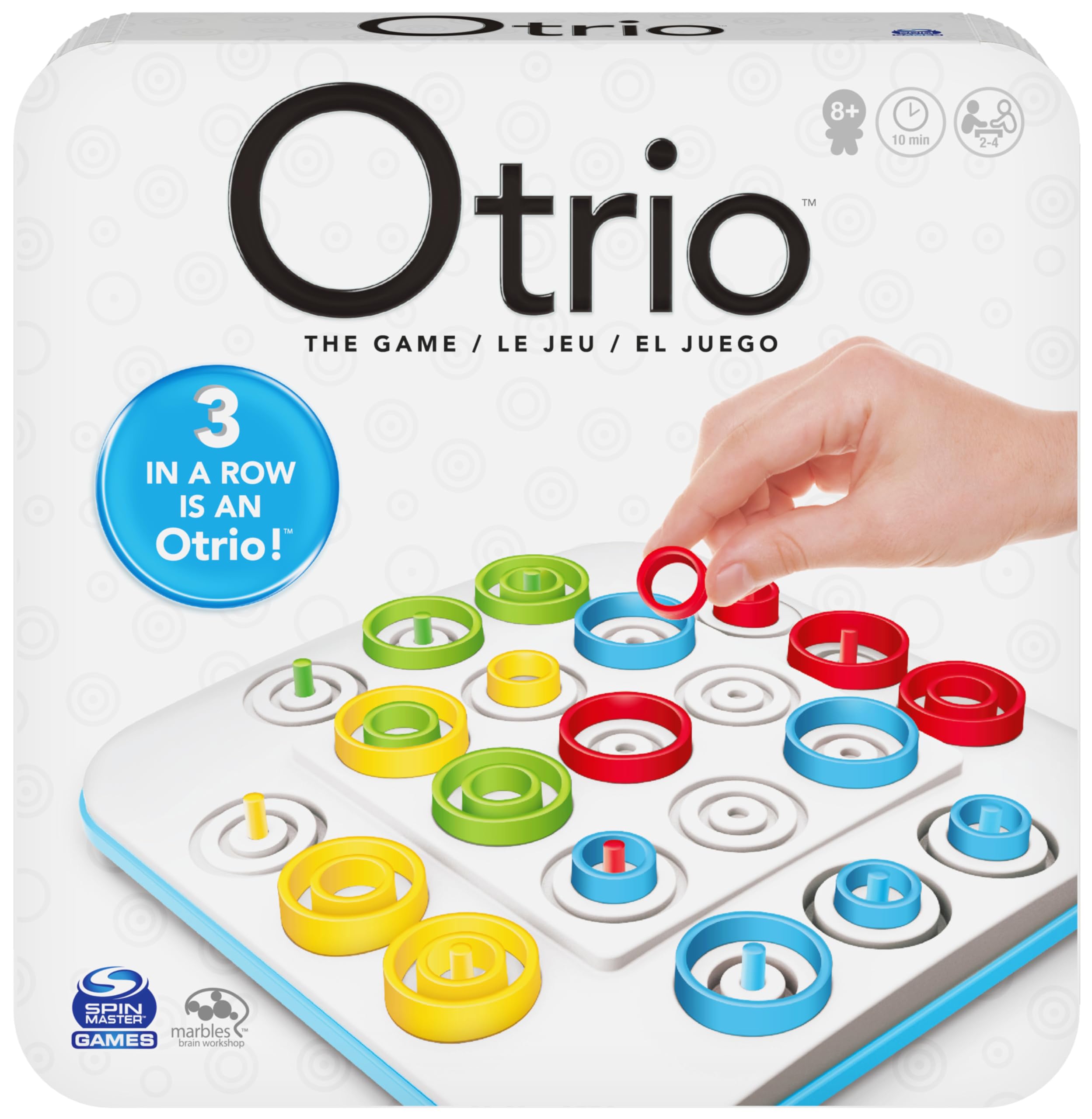 Otrio - Strategic Board Game for the Family - Line Up the Pawns in a Modernized Version of the Morpion as a Board Game - Multiplayer - Child Toy Age 8+