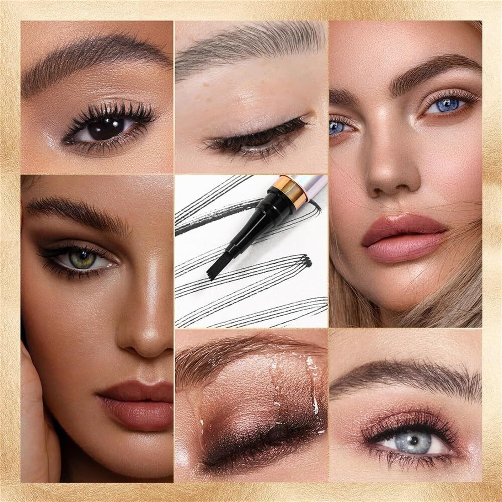 Magischer Augenbrauenstift, mit einem Applikator mit Mikro-Gabelspitze. 3D-wasserfester Microblading-Augenbrauenstift, Konturstift-Augenbrauenpinsel, der mühelos natürlich aussehende Brauen erzeugt(Co