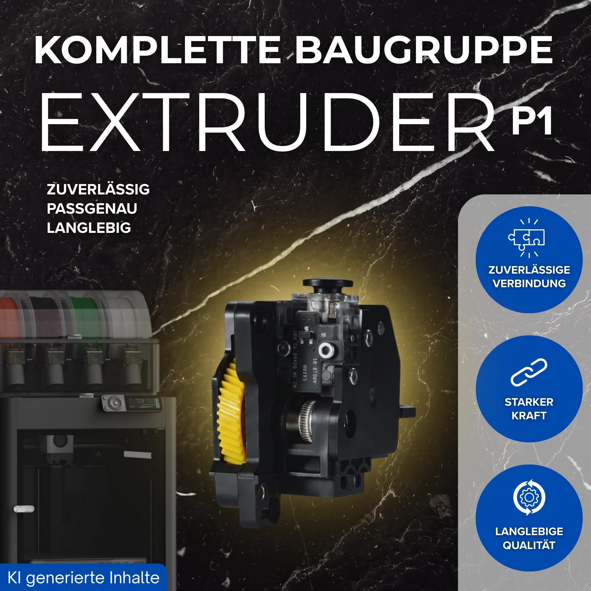 Estrusore P1 adatto per Bambu Lab per stampante 3D P1P, P1S, Hardened Steel Dual Gear, ricambio per estrusore Bambulab High Extrusion Force Filamento
