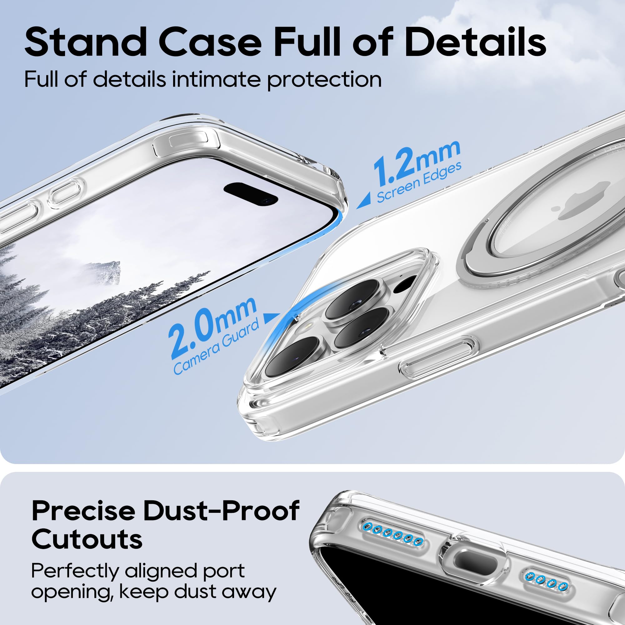 Niunisi Magnet-Hülle Für IPhone 16 Pro Max – Mit 360° Ringhalter & Militärschutz